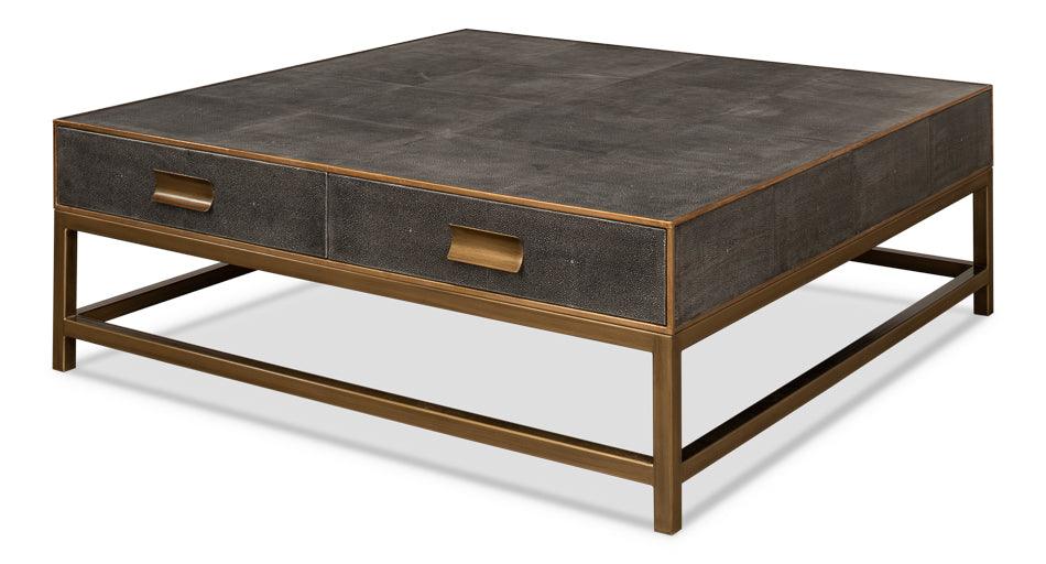 Gideon Shagreen Sq.Coffee Table Ant.Grey - Remutear