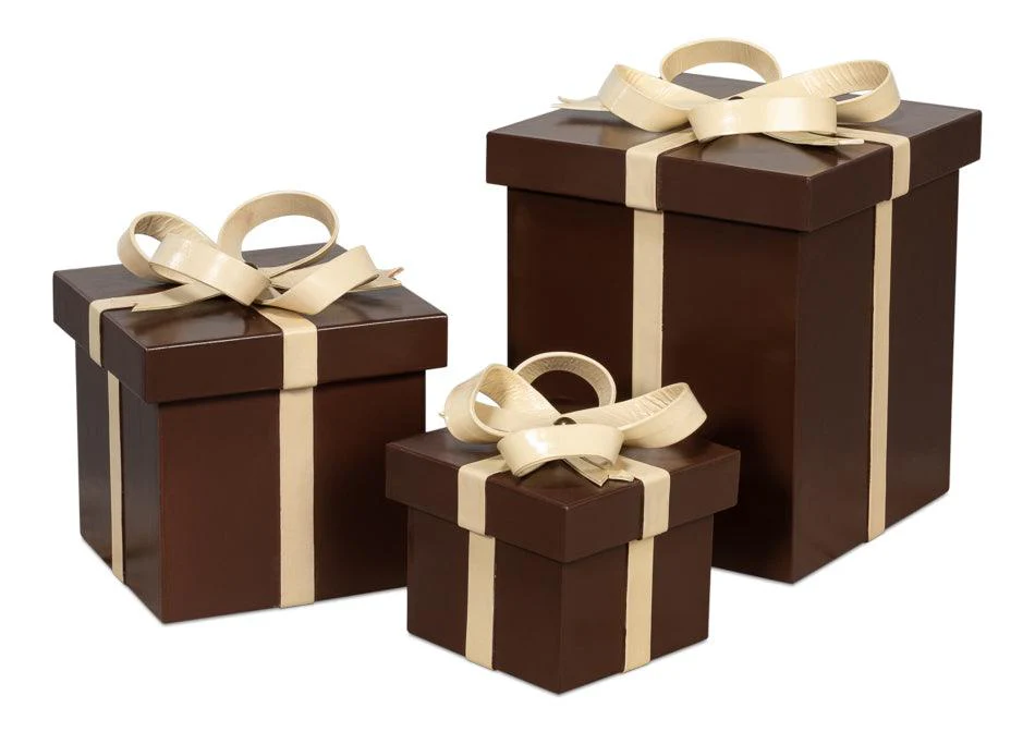 Ferrell Leather Holiday Boxes S/3 Choco - Remutear