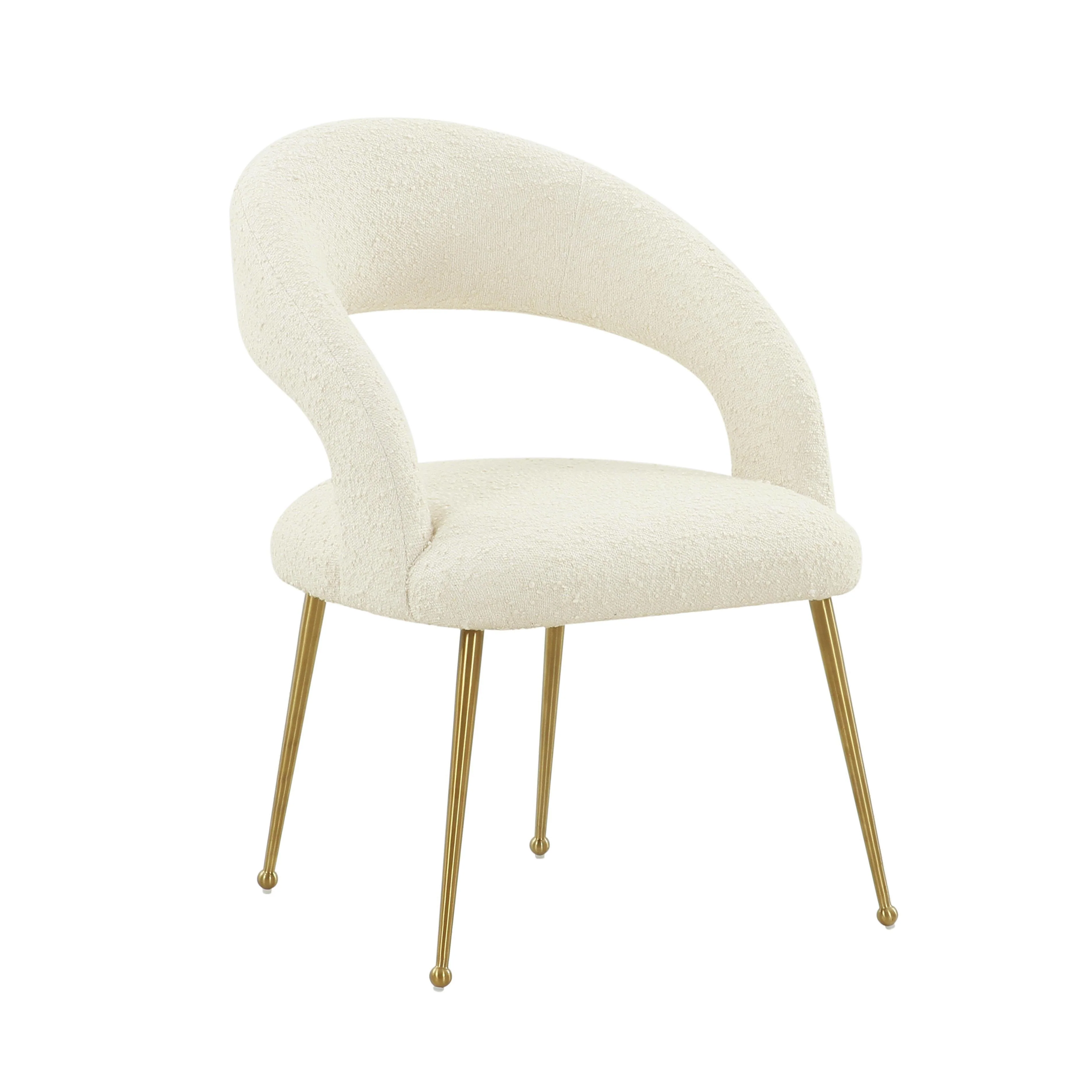 Rocco Cream Boucle Dining Chair - Remutear