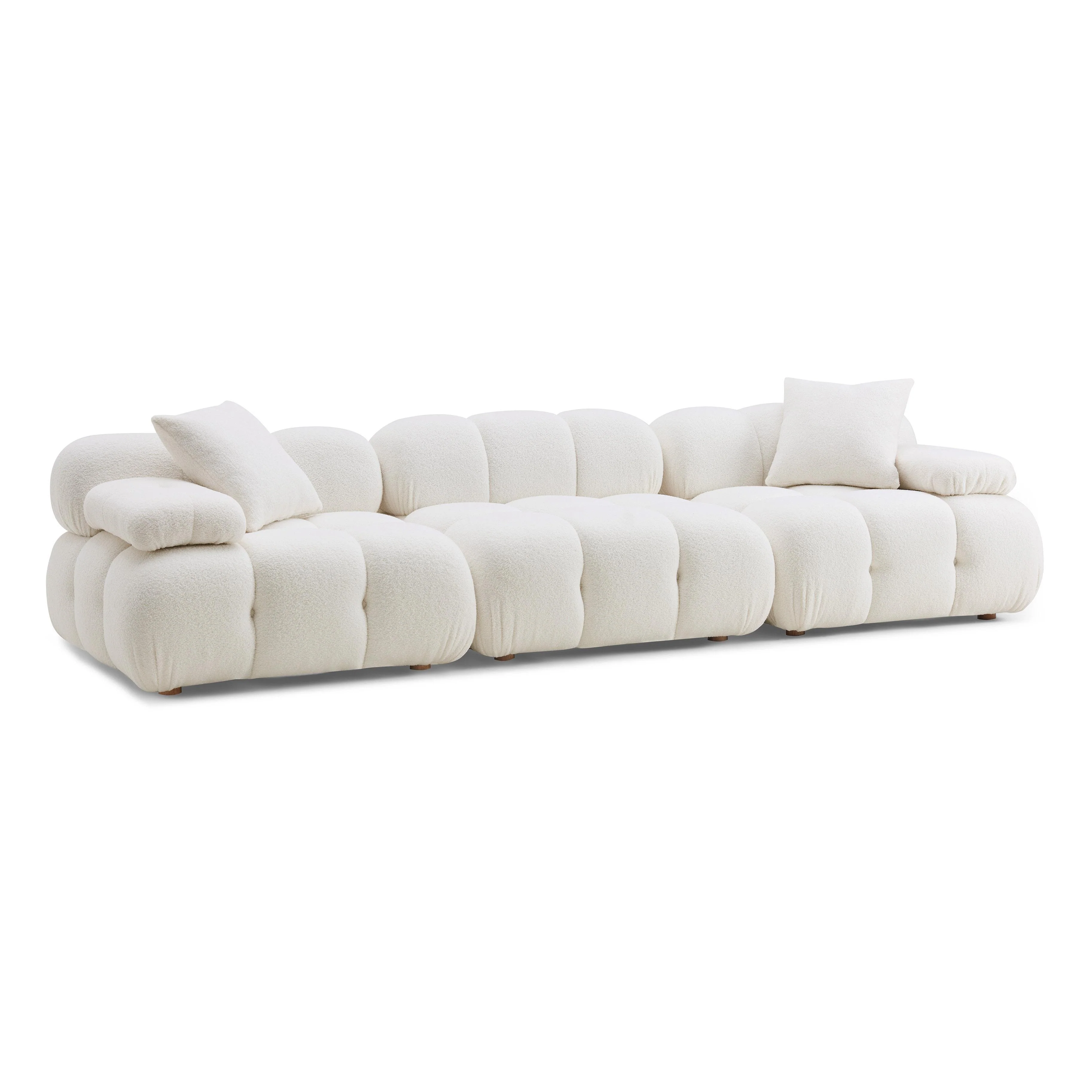 Calliope Cream Vegan Shearling Modular Sofa - Remutear