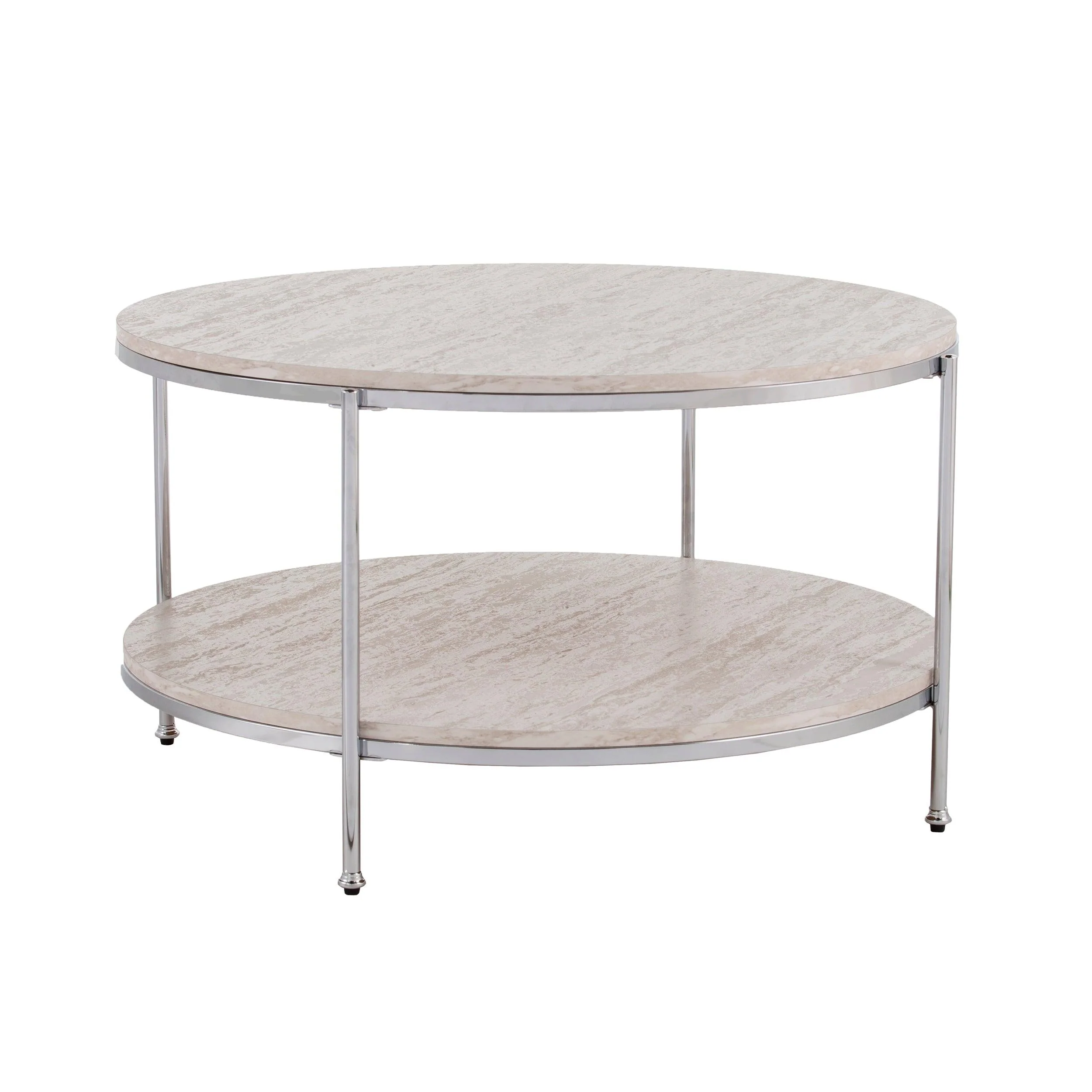 Silas Round Faux Stone Cocktail Table - Remutear