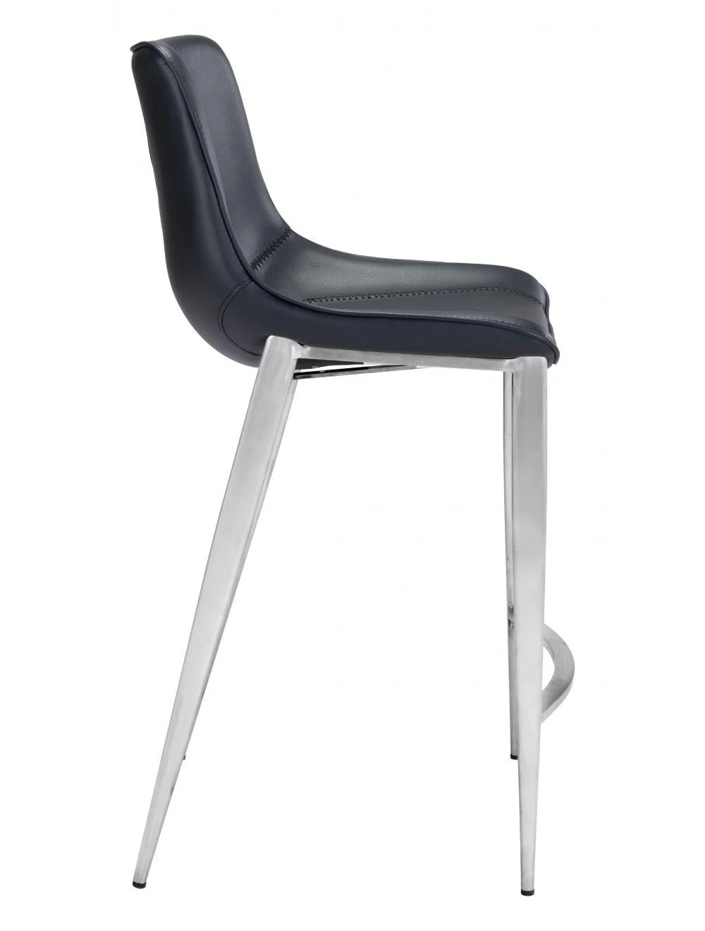 Magnus Counter Chair (Set of 2) Black & Silver - Remutear