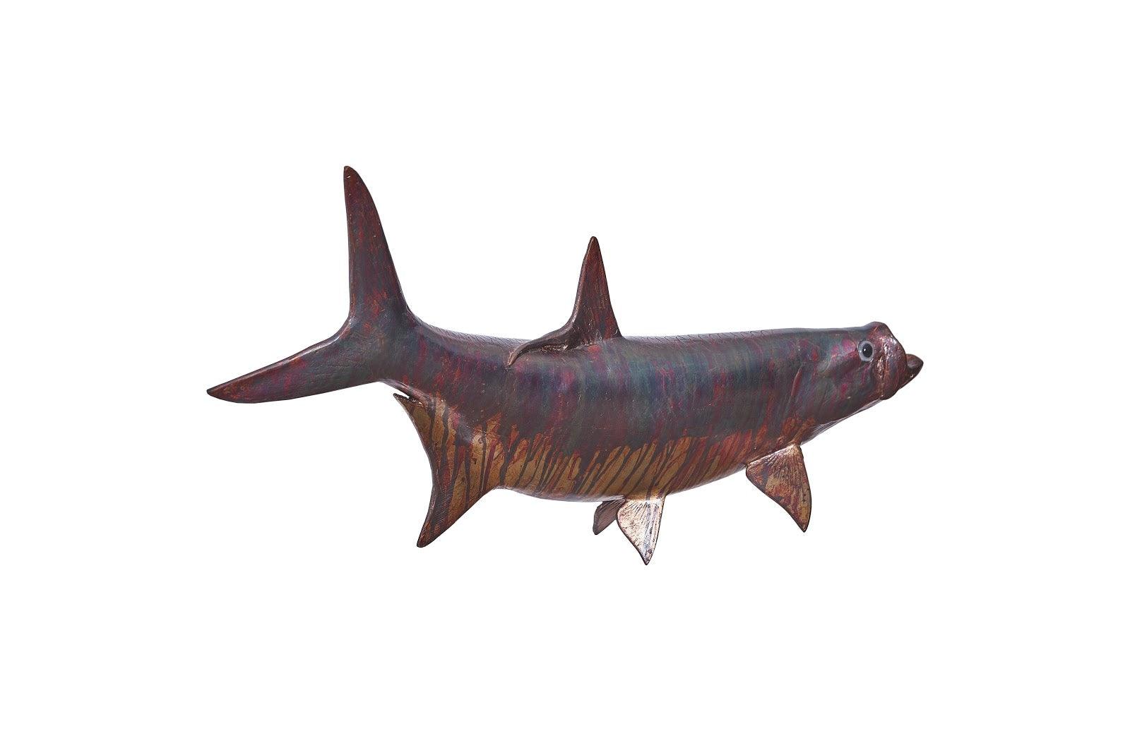 Tarpon Fish Wall Sculpture, Resin, Copper Patina Finish - Remutear