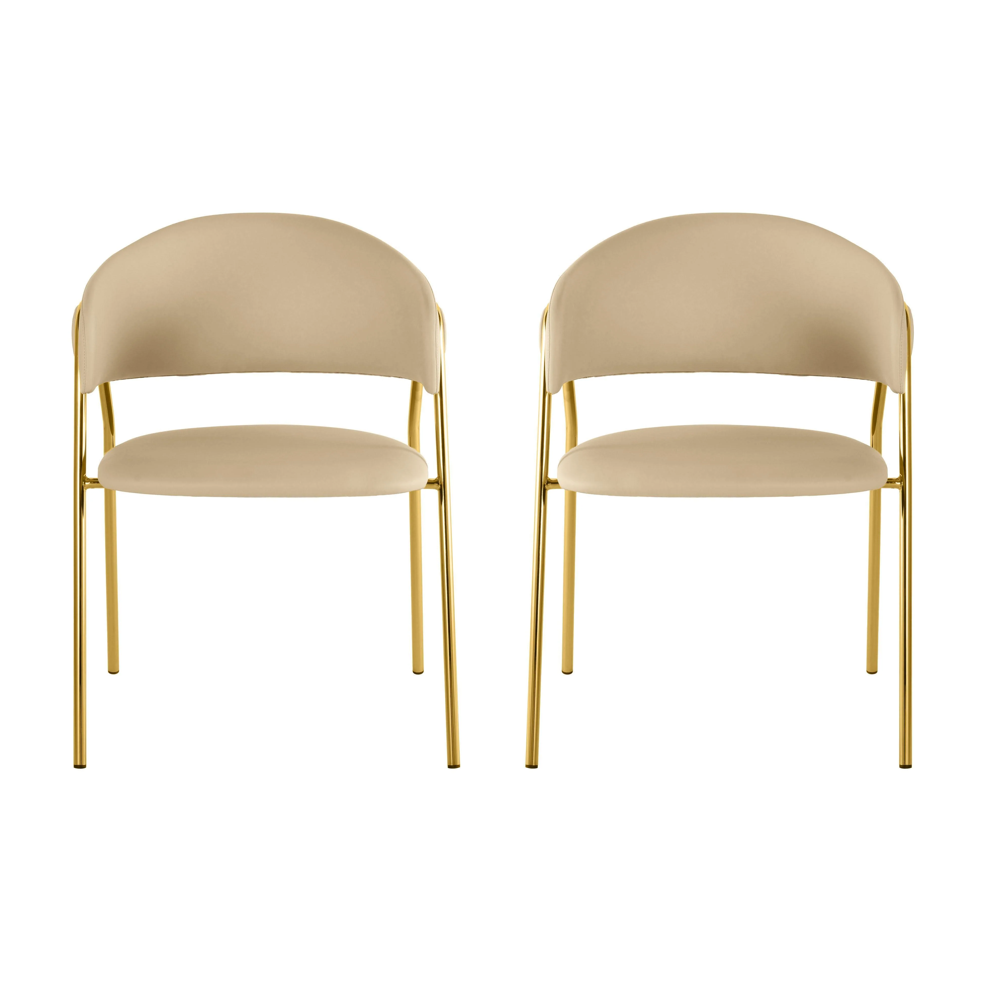 Lara Cream Vegan Leather Dining Chair by Inspire Me! Home Decor - Set of 2 - Remutear