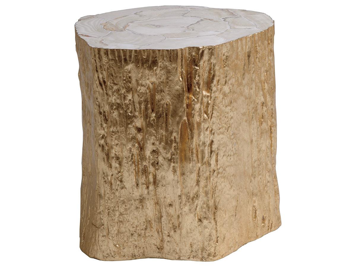 Signature Designs Trunk Segment Spot Table - Gold Leaf - Remutear