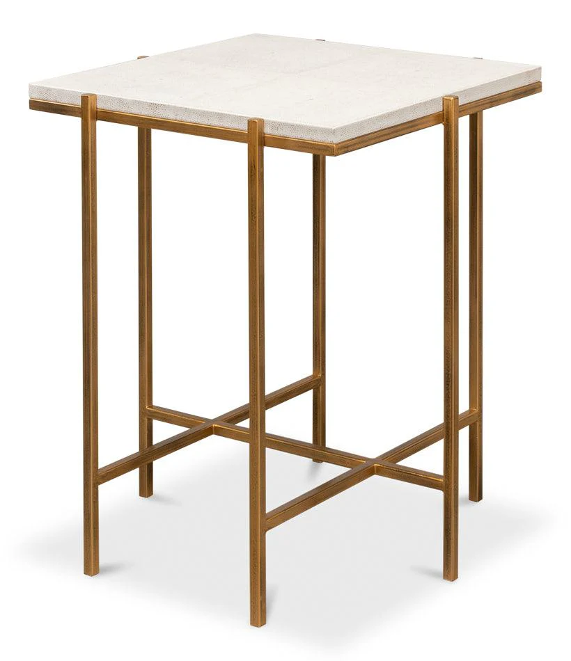 Shagreen Side Table - Osprey White - Remutear
