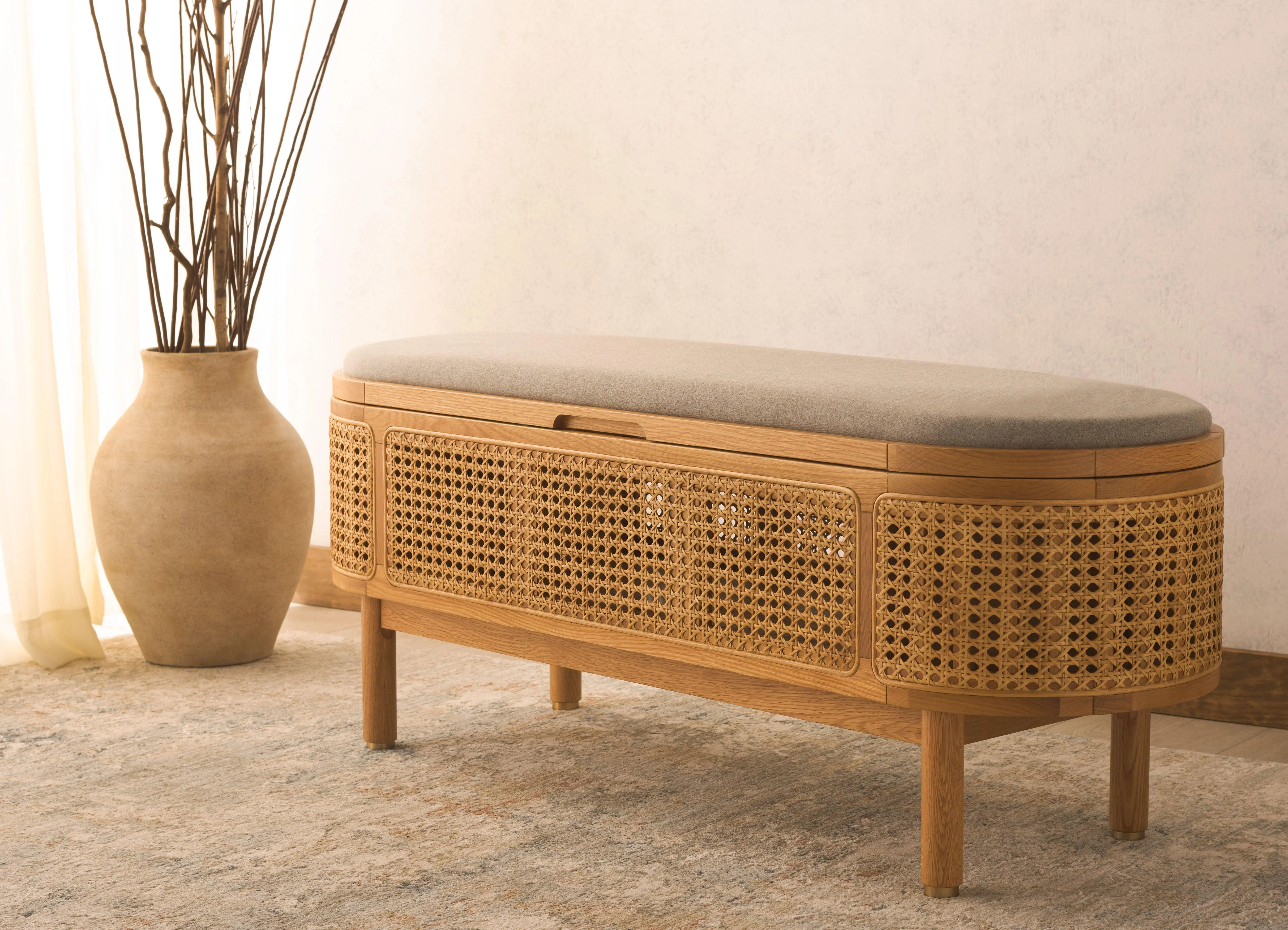 DOLLY CANE AND WOOD STORAGE BENCH - Remutear
