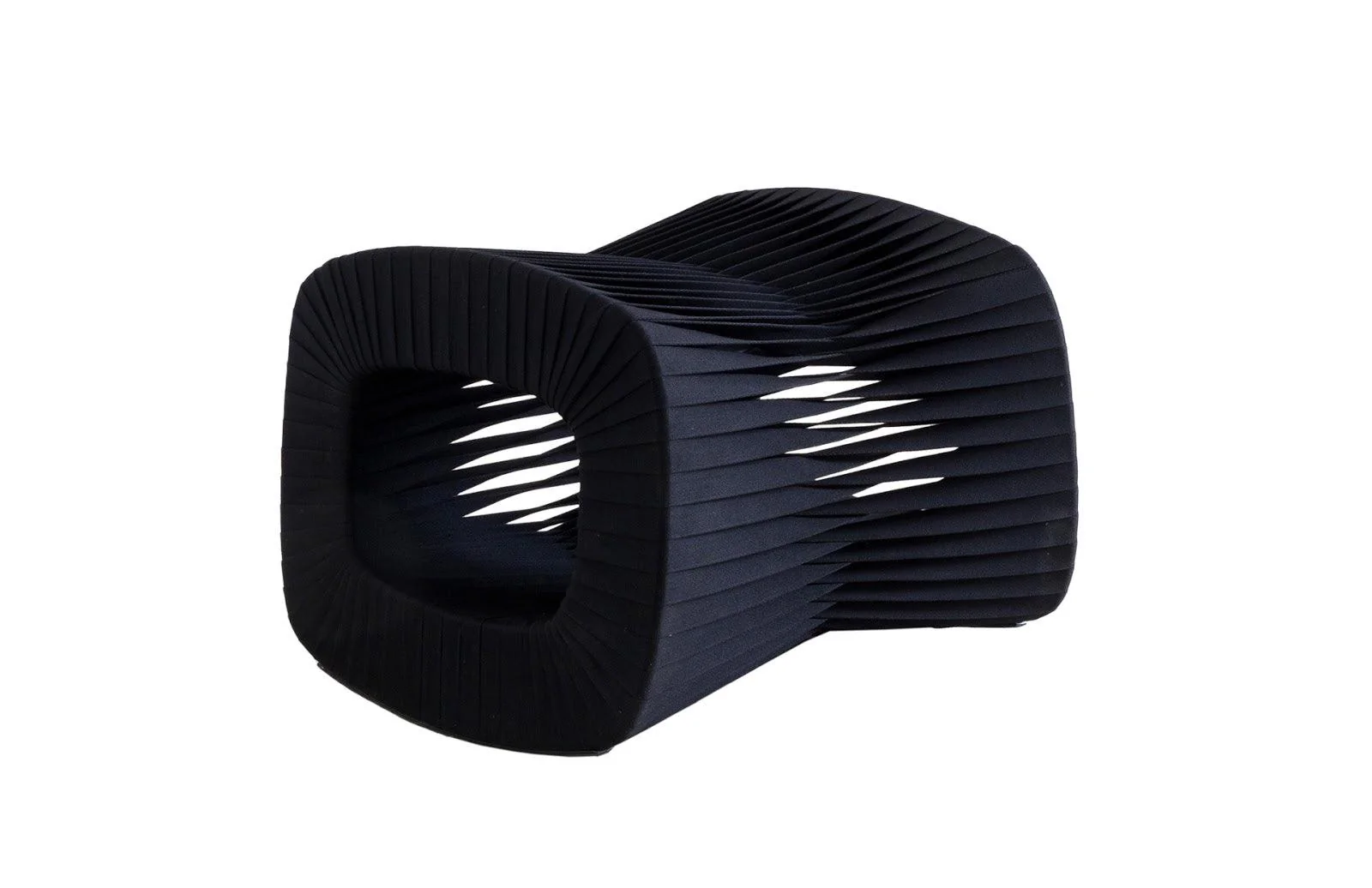 Seat Belt Ottoman, Black/Black - Remutear
