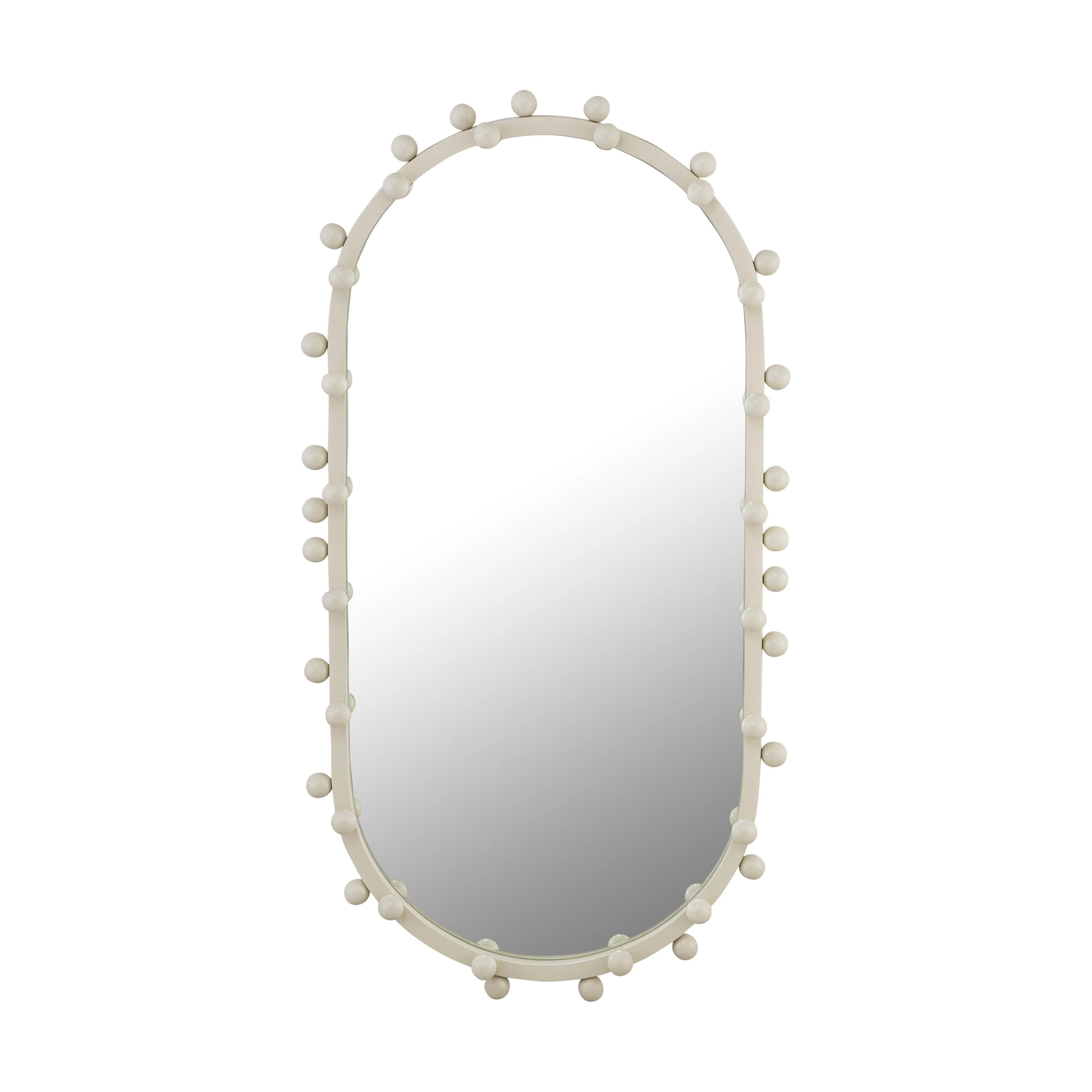 Bubbles Ivory Large Oval Wall Mirror - Remutear