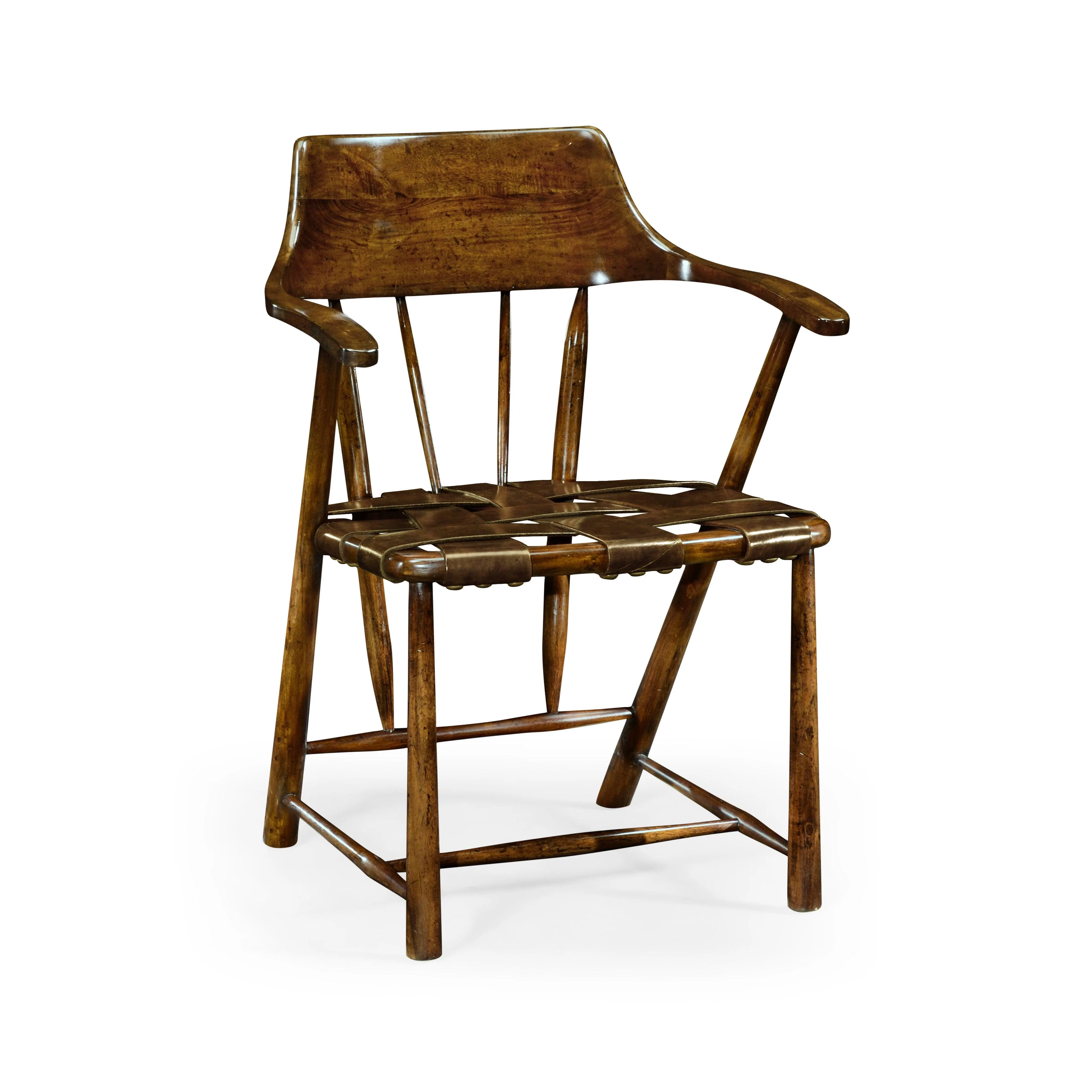 Curated Walnut Smokers Armchair With Leather Seat - Set of 2 - Remutear