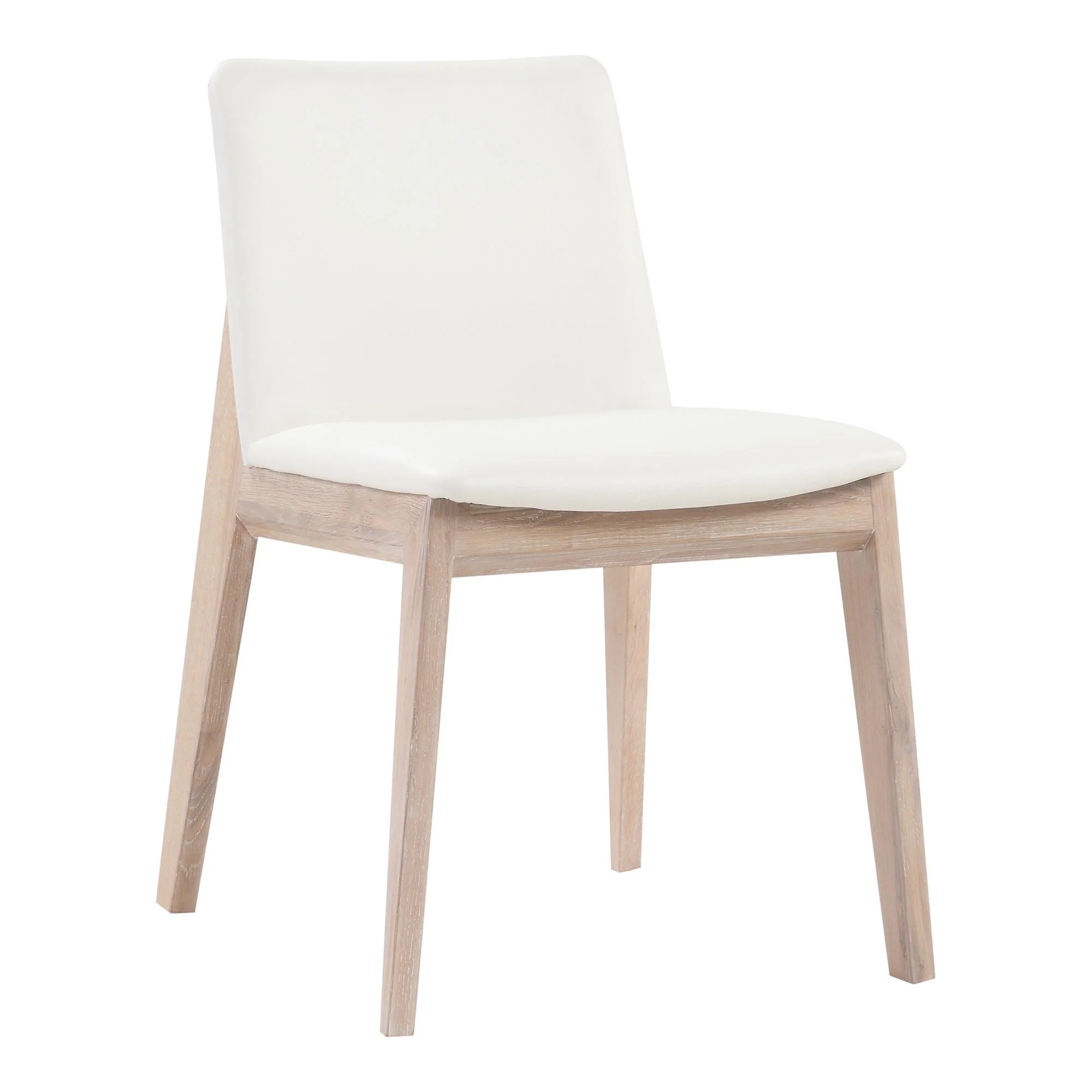 Deco Oak Dining Chair White Pvc - Set Of Two - Remutear