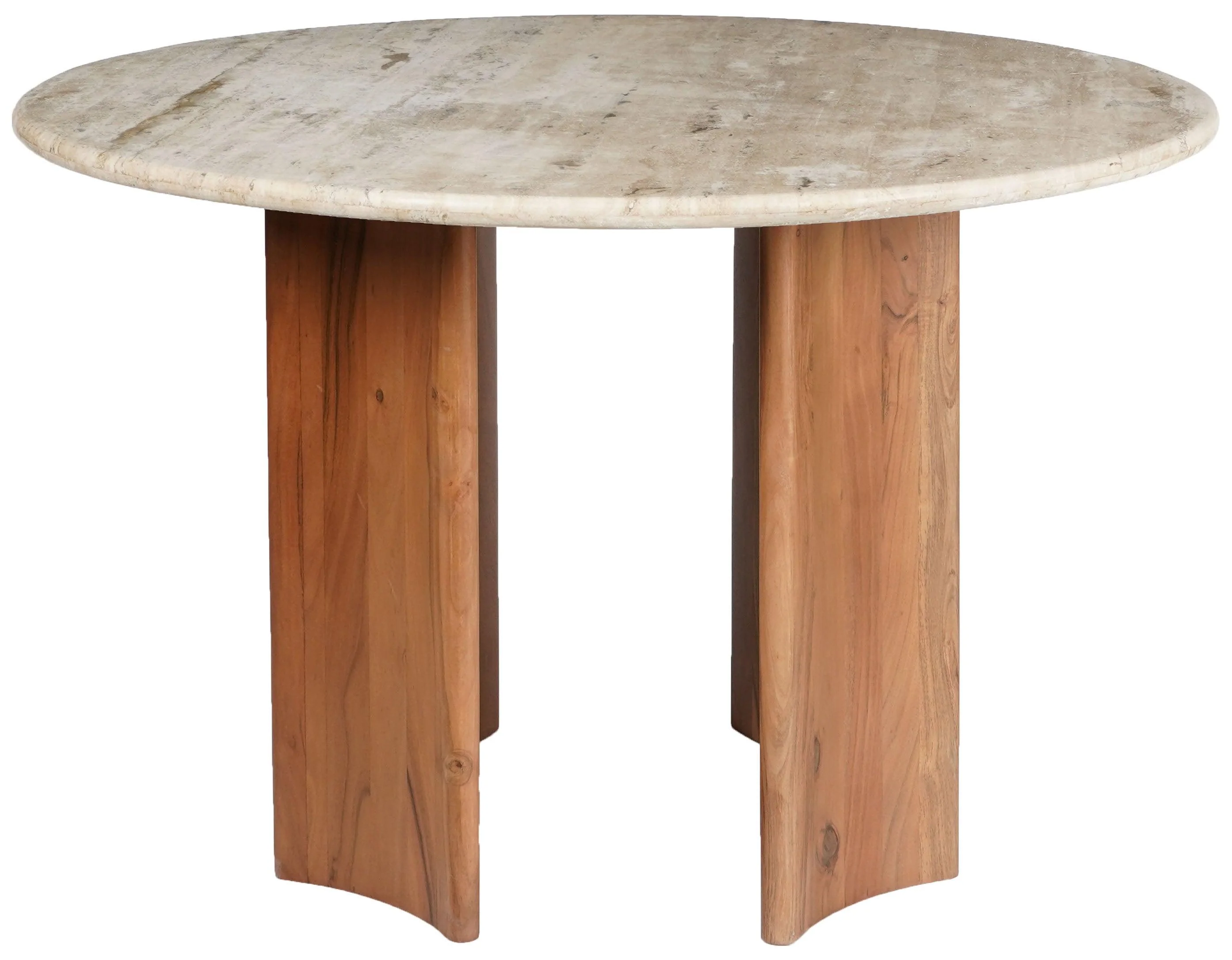 TRINSLY TRAVERTINE TOP DINING TABLE - Remutear