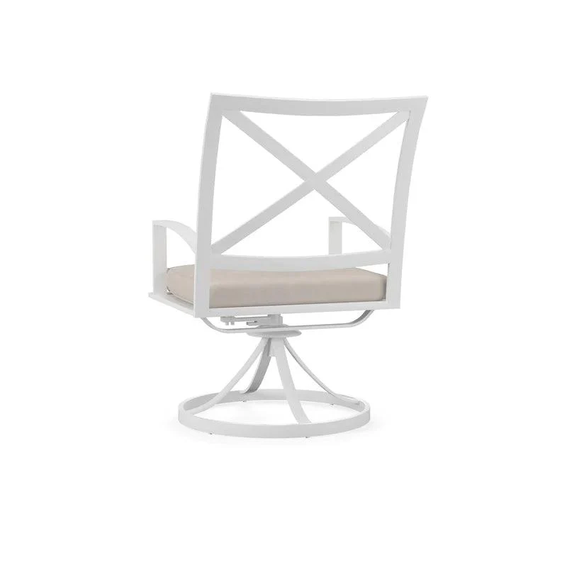 Bristol Swivel Dining Chair in Canvas Flax w/ Self Welt - Remutear