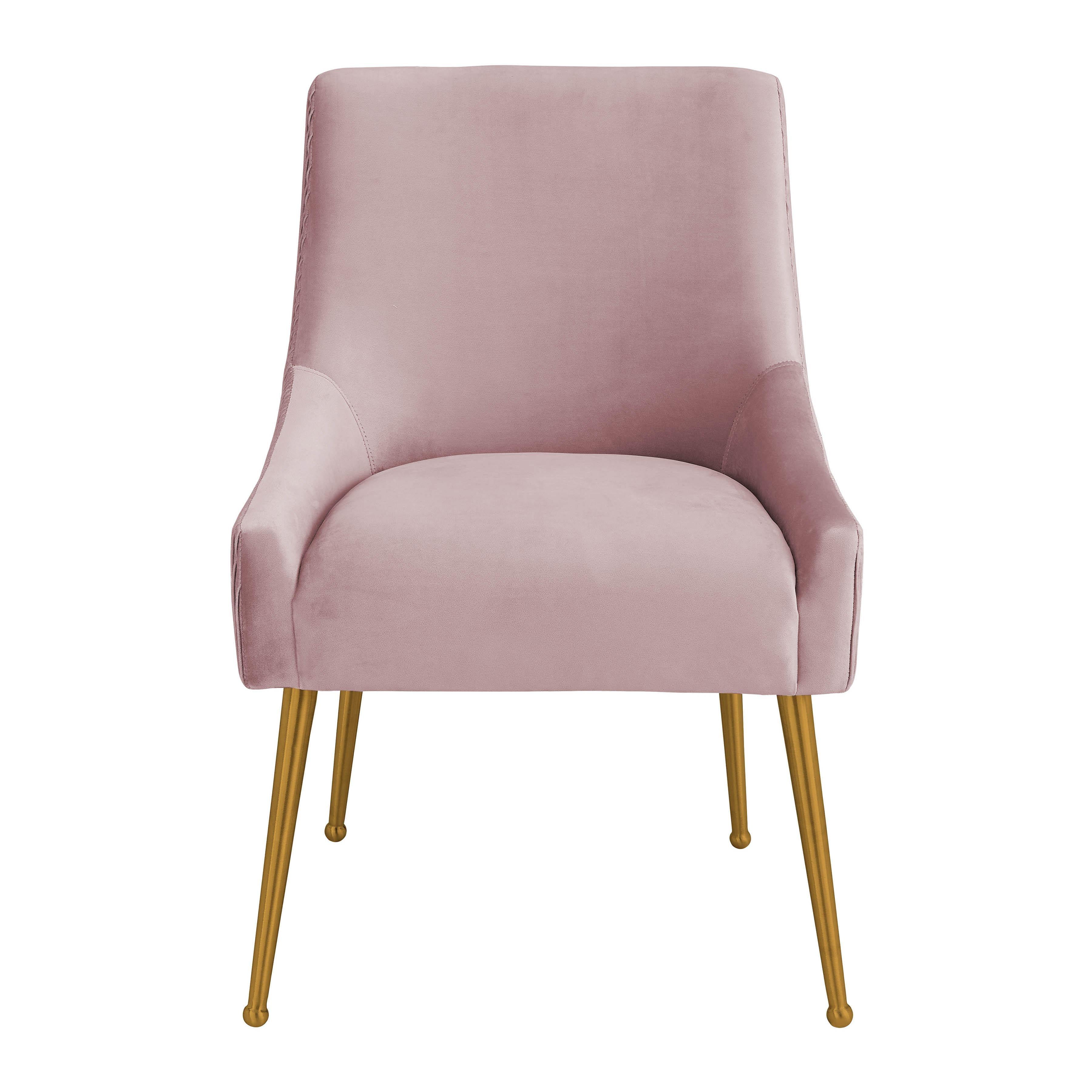 Beatrix Pleated Mauve Velvet Side Chair - Remutear