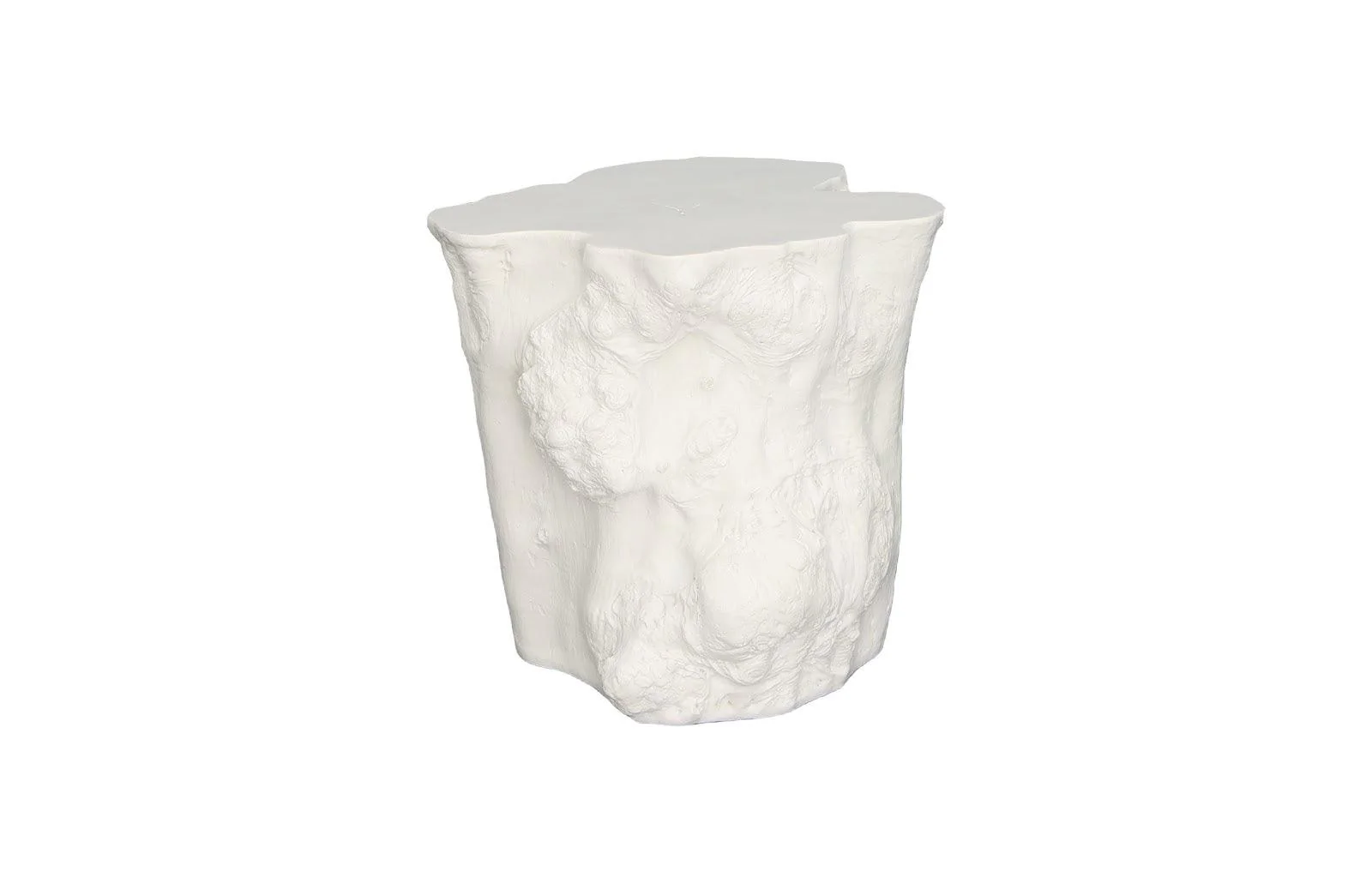 Log Side Table, Gel Coat White - Remutear