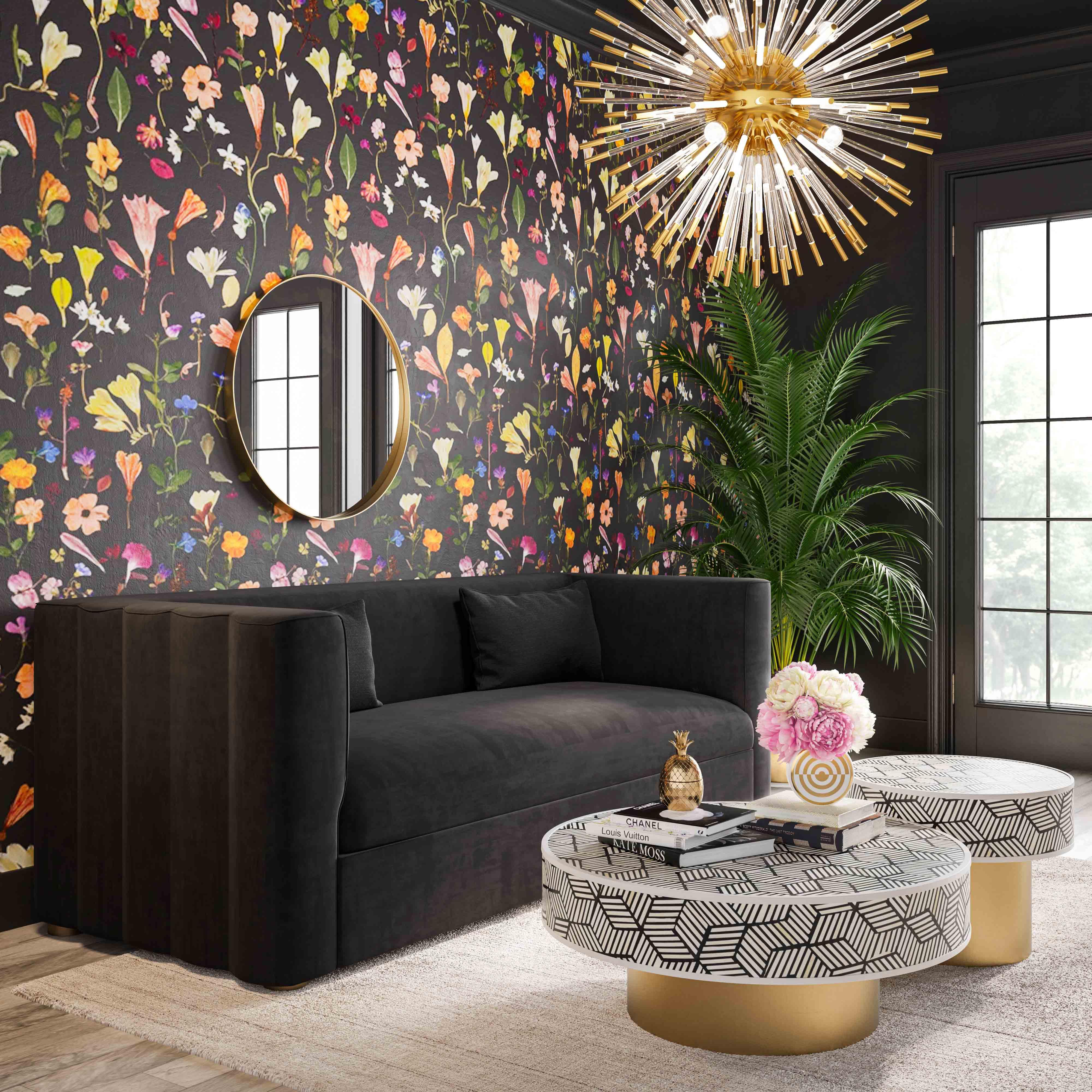 Callie Black Velvet Sofa - Remutear