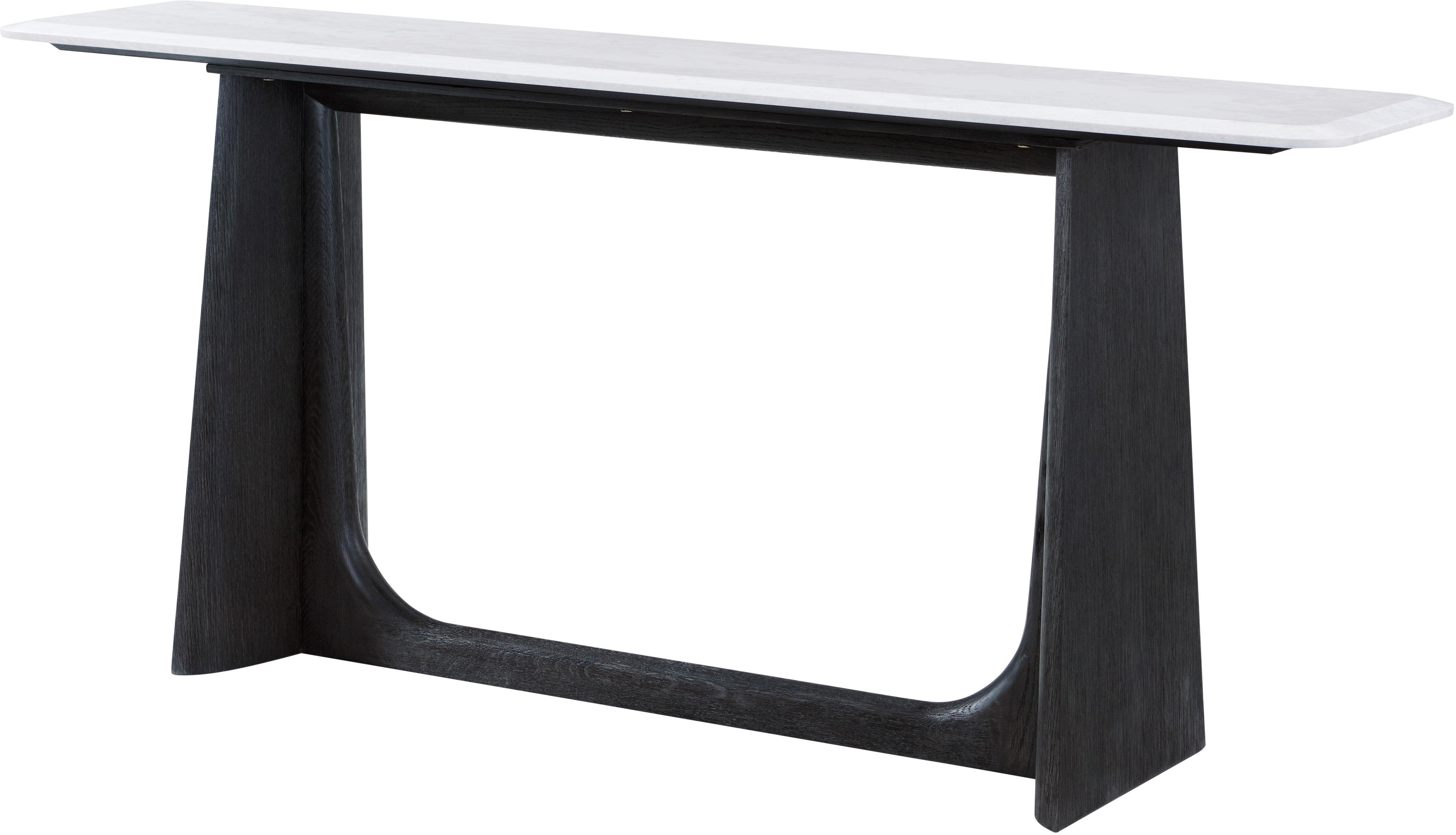 Repose Wooden Console Table Marble Top - Remutear