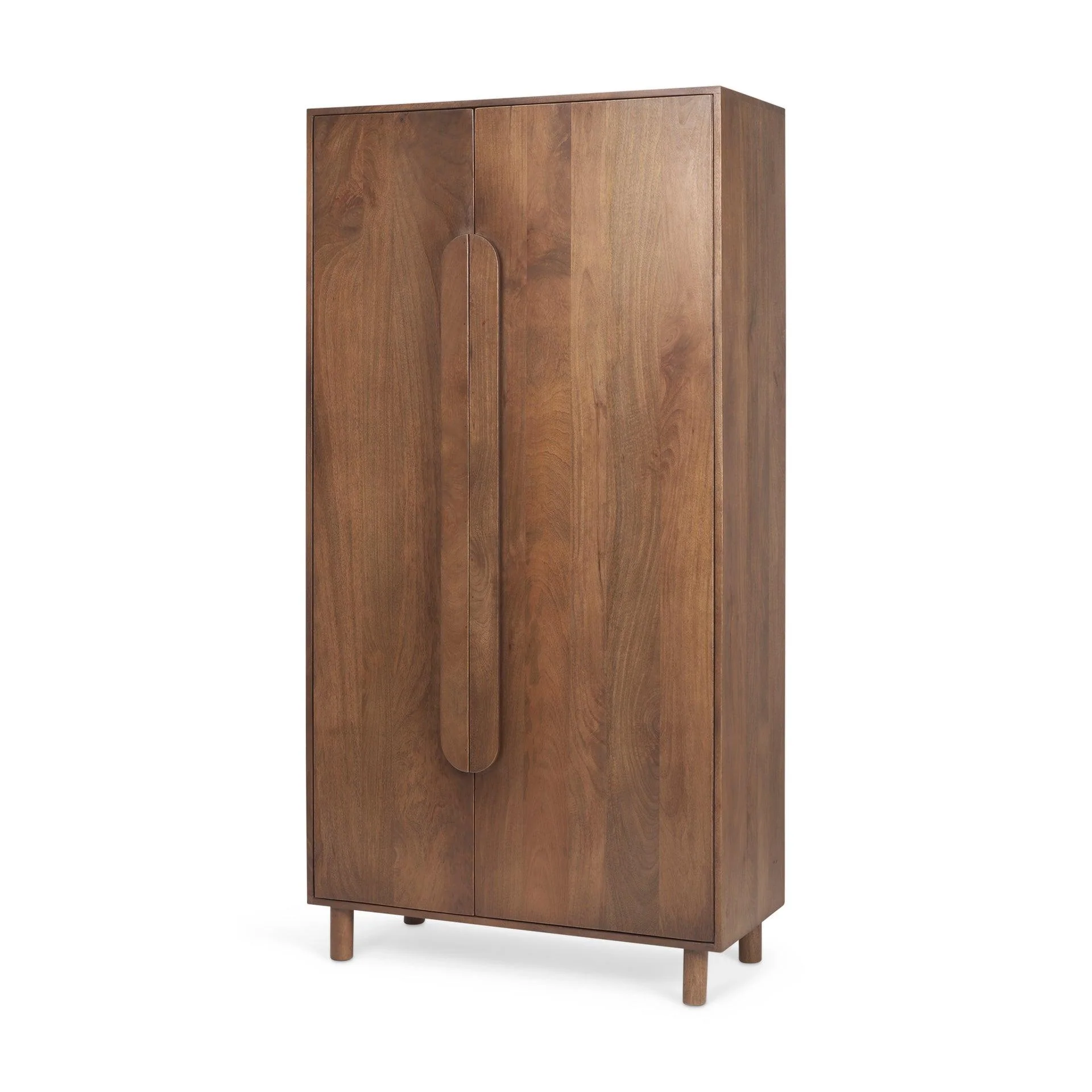Astrid Medium Brown Wood Armoire - Remutear