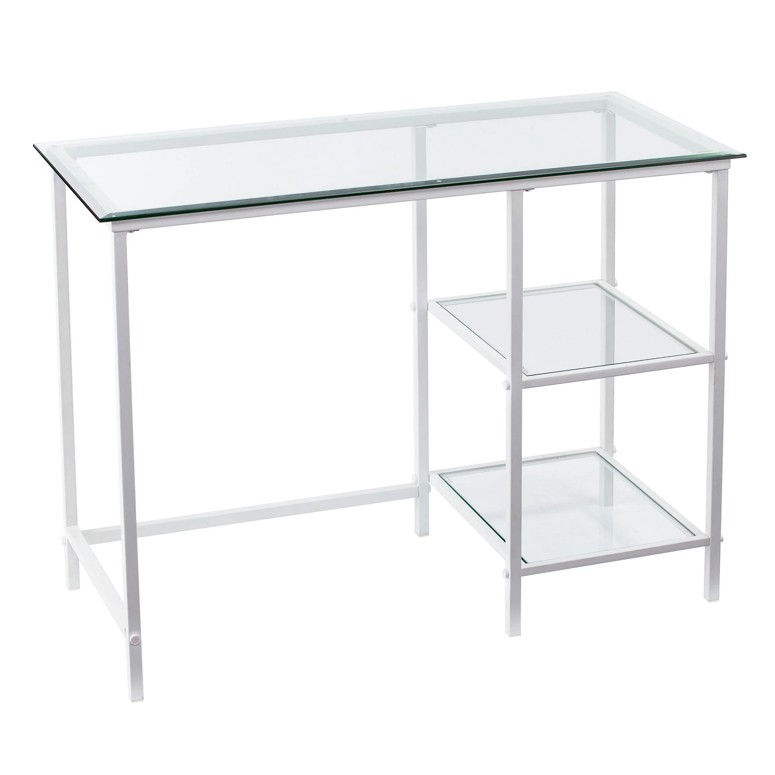 Layton Metal/Glass Student Desk - White - Remutear