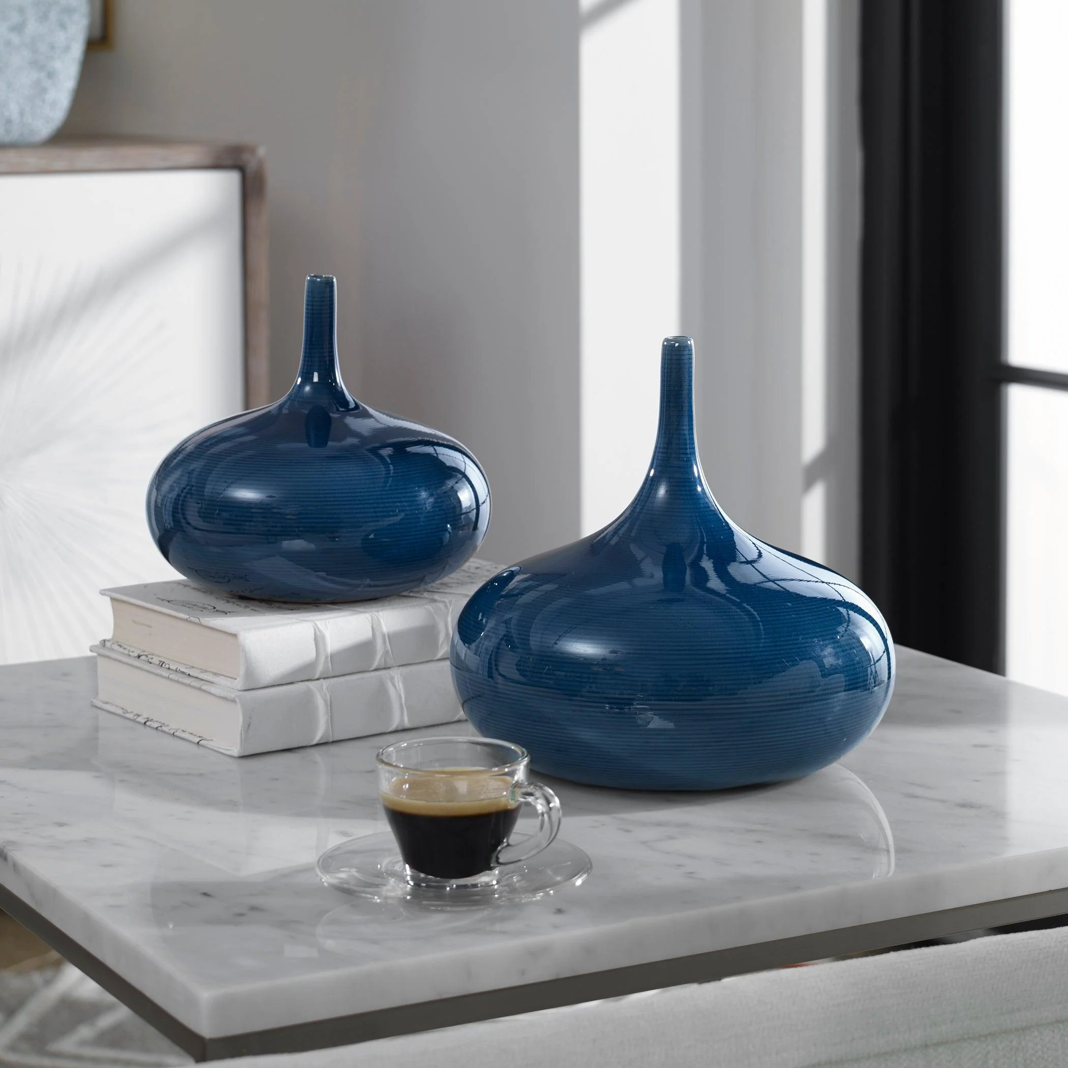 ZAYAN BLUE VASES, SET OF 2 - Remutear