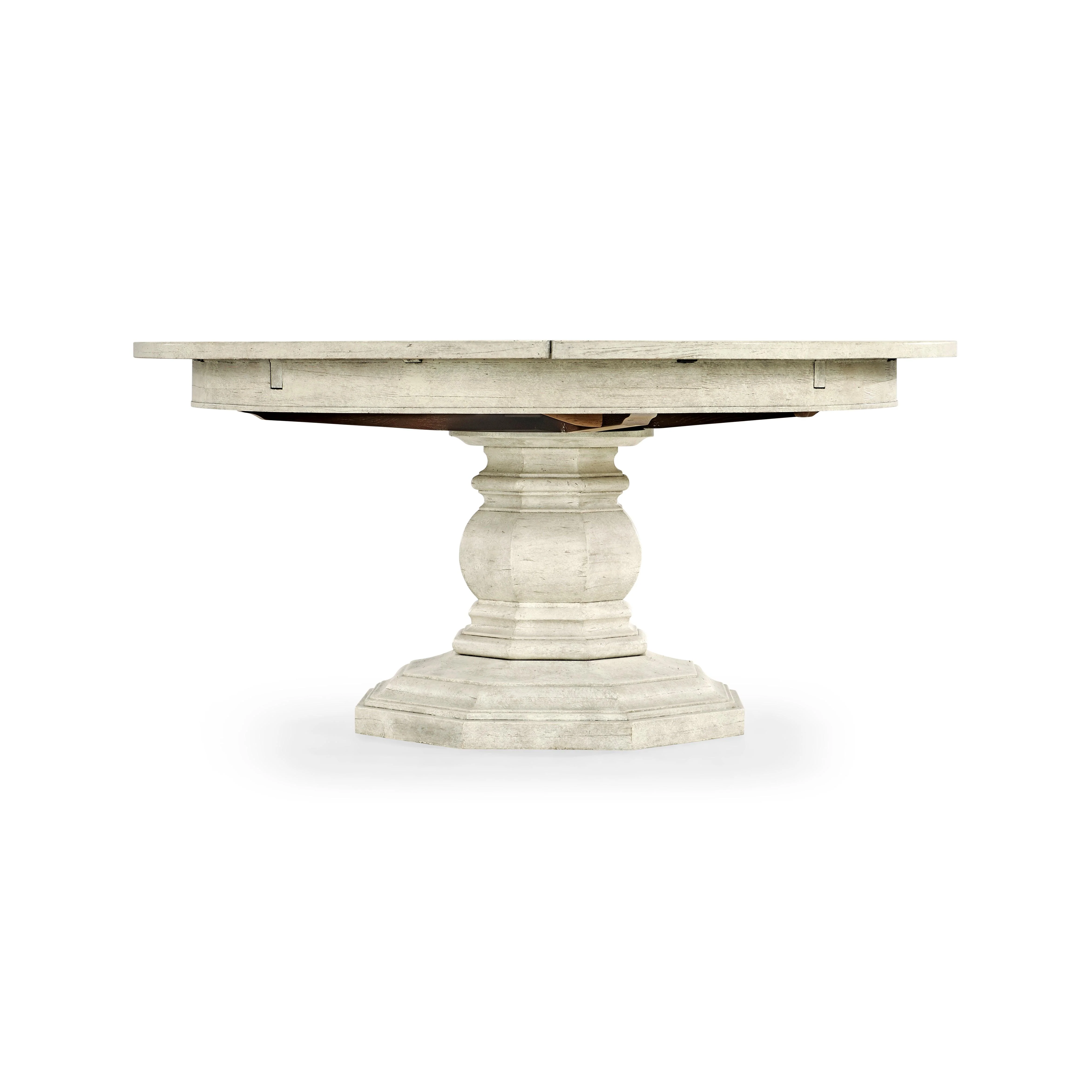 Casual Accents Whitewash Round Extendable Dining Table - Remutear