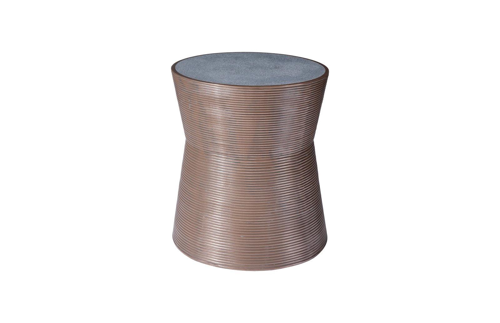 Kono Side Table, Resin, Bronze Finish, Concrete Composite Top - Remutear