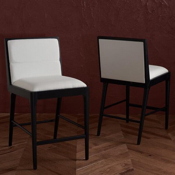 LAYCEE LINEN AND WOOD COUNTER STOOL - Remutear
