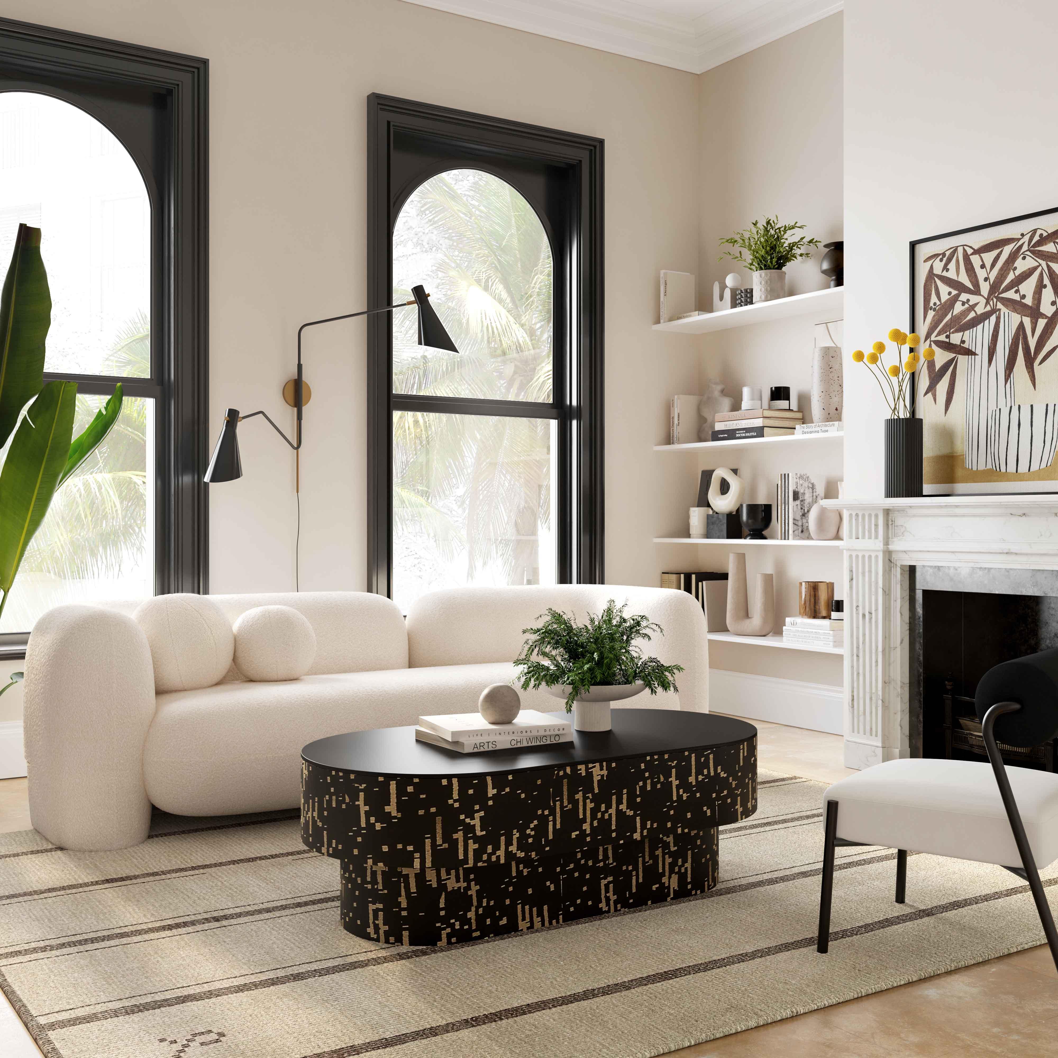 Amelie Cream Faux Fur Sofa - Remutear