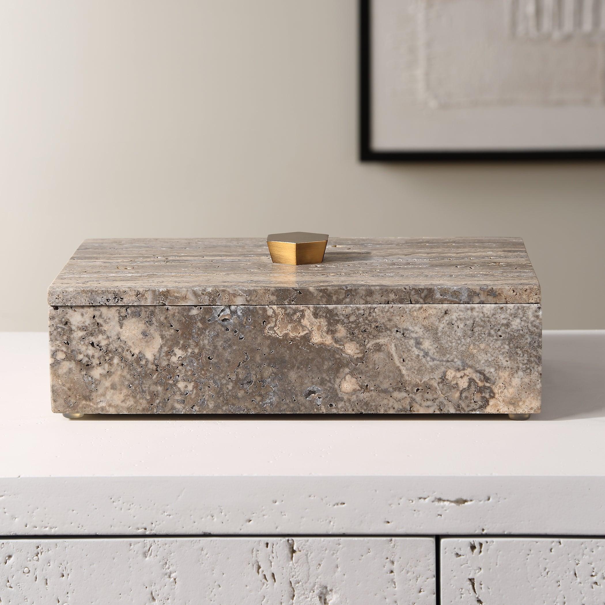 Griseus Travertine Stone Box - Remutear