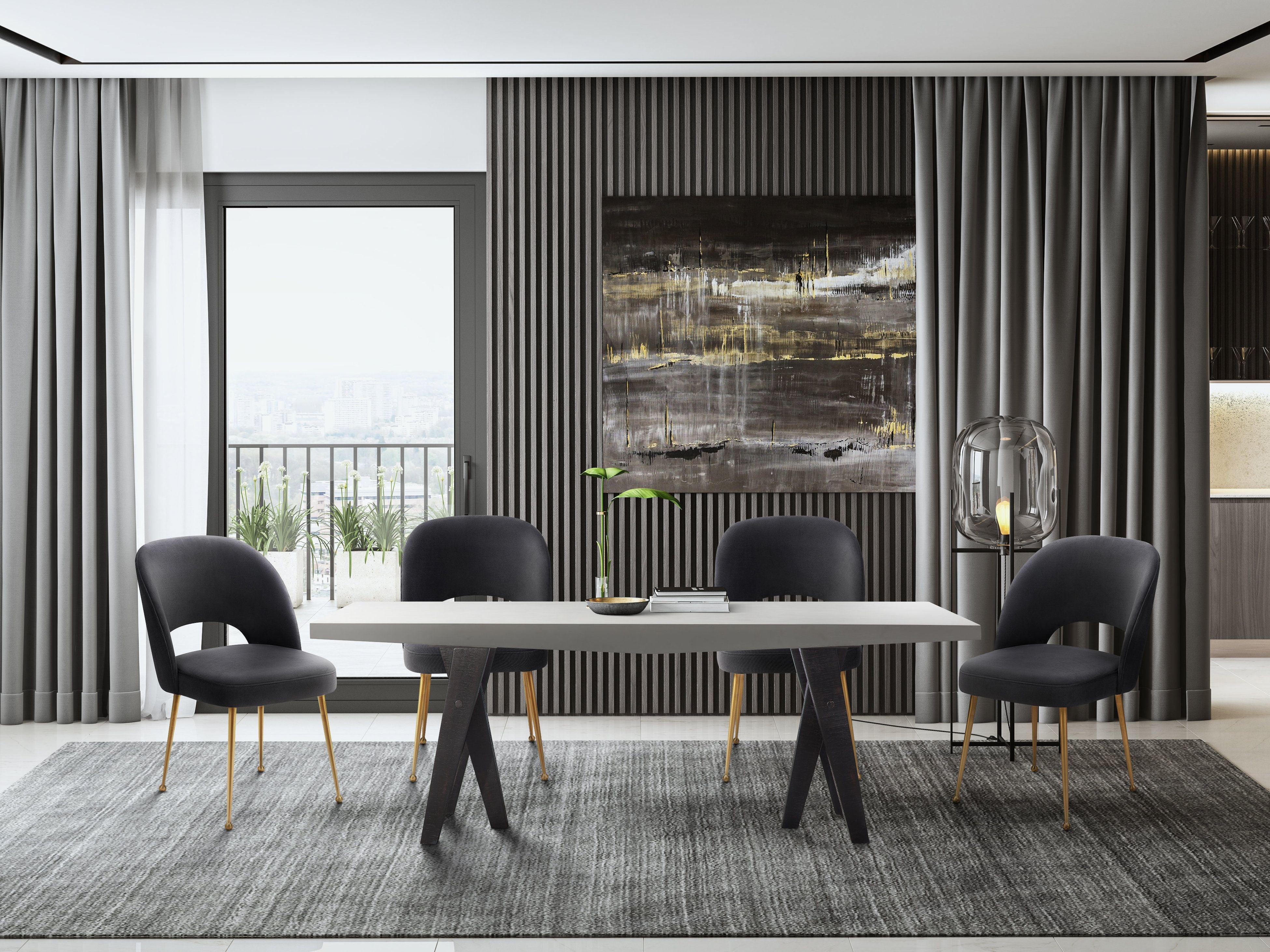 Swell Dark Grey Velvet Chair - Remutear