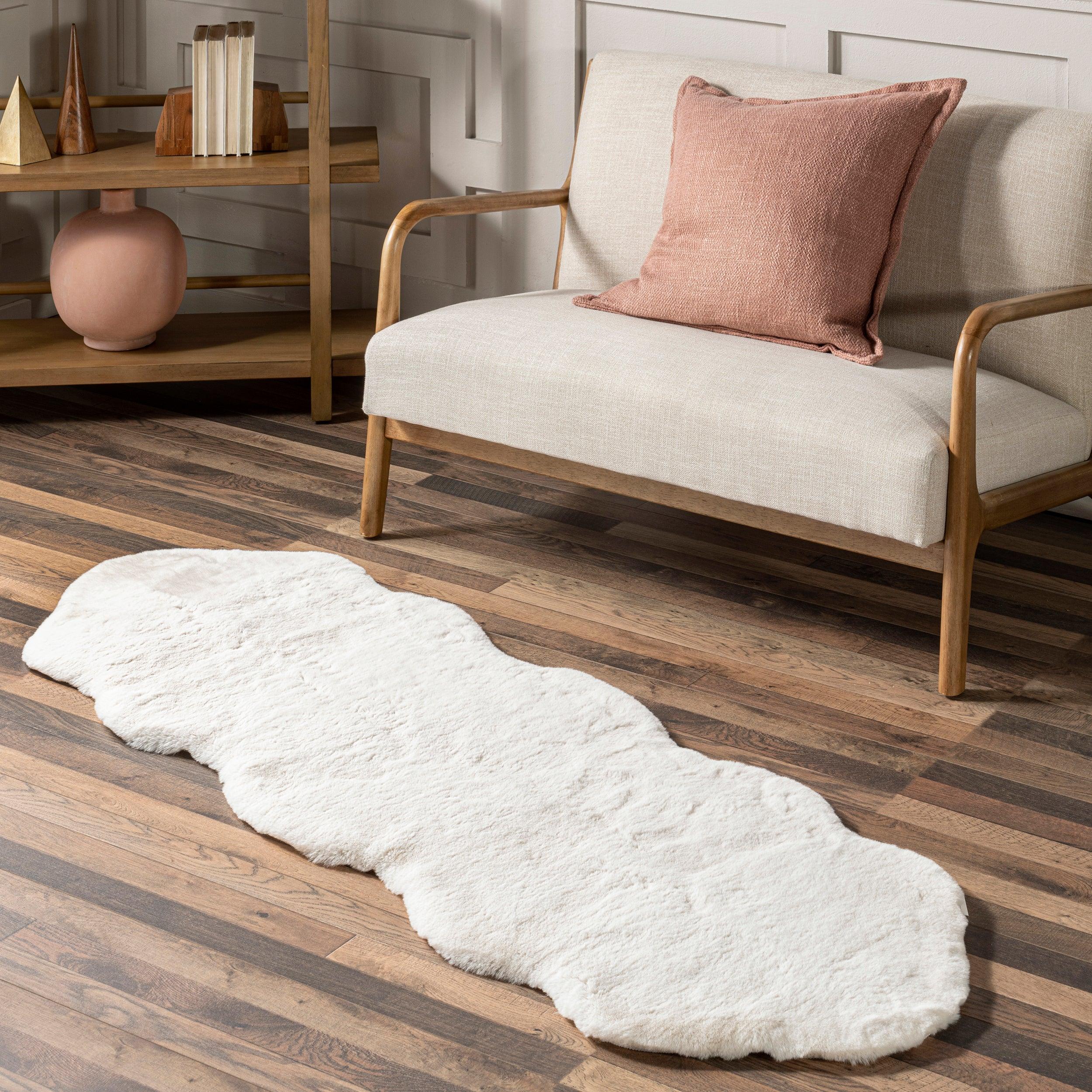 Eline Faux Sheepskin Machine Washable Area Rug - Remutear