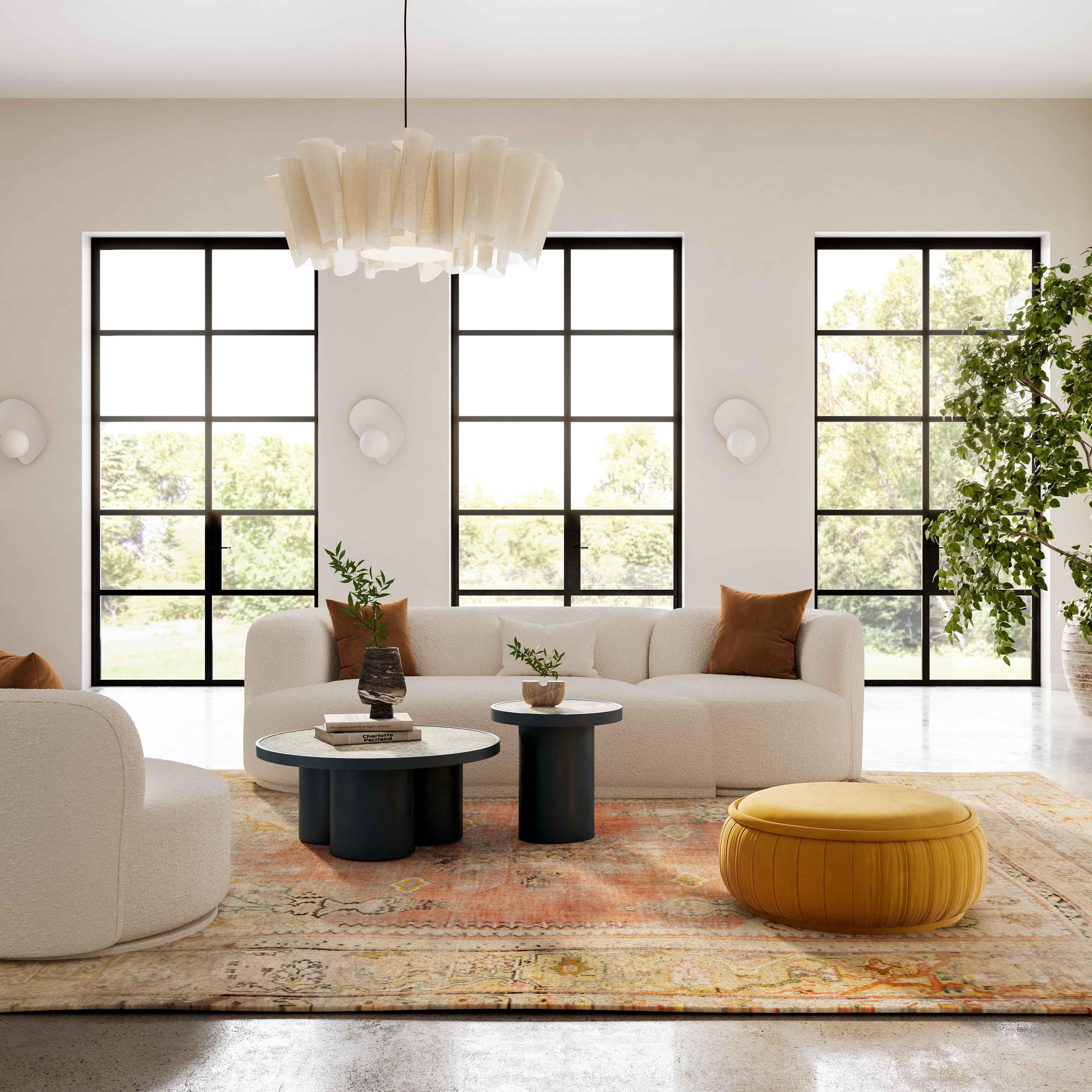 Fickle Cream Boucle 2-Piece Modular LAF Sofa - Remutear