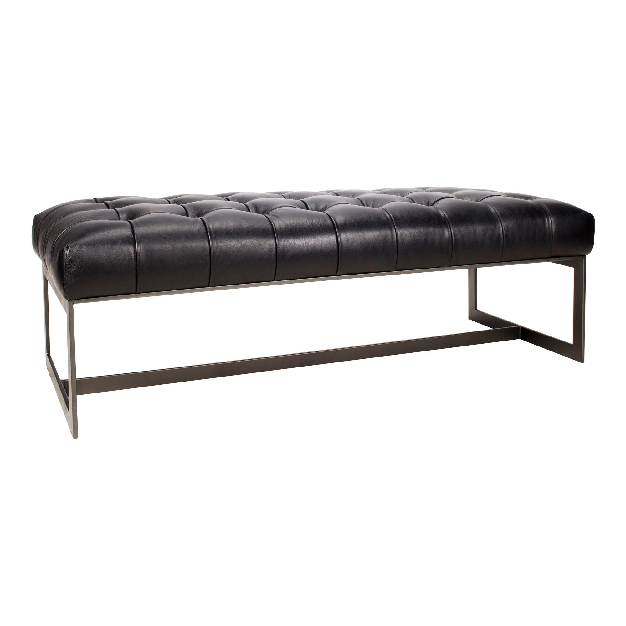 Wyatt Leather Bench Black - Remutear