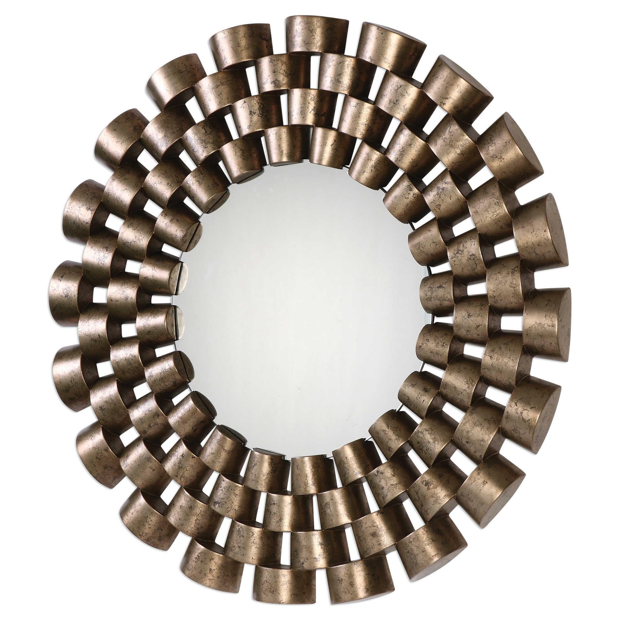 TAURION SILVER LEAF ROUND MIRROR - Remutear