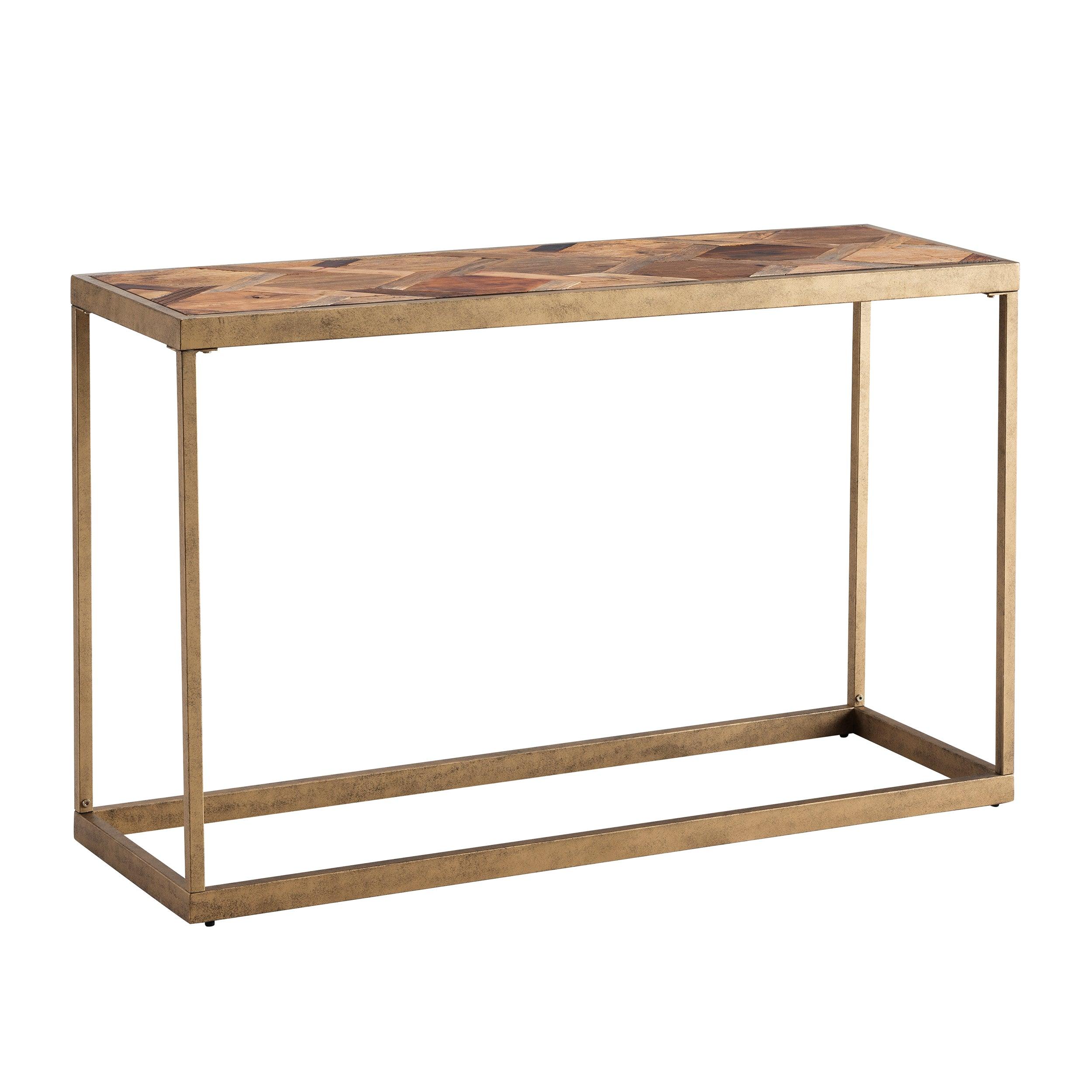 Dorville Reclaimed Wood Patchwork Console Table - Remutear