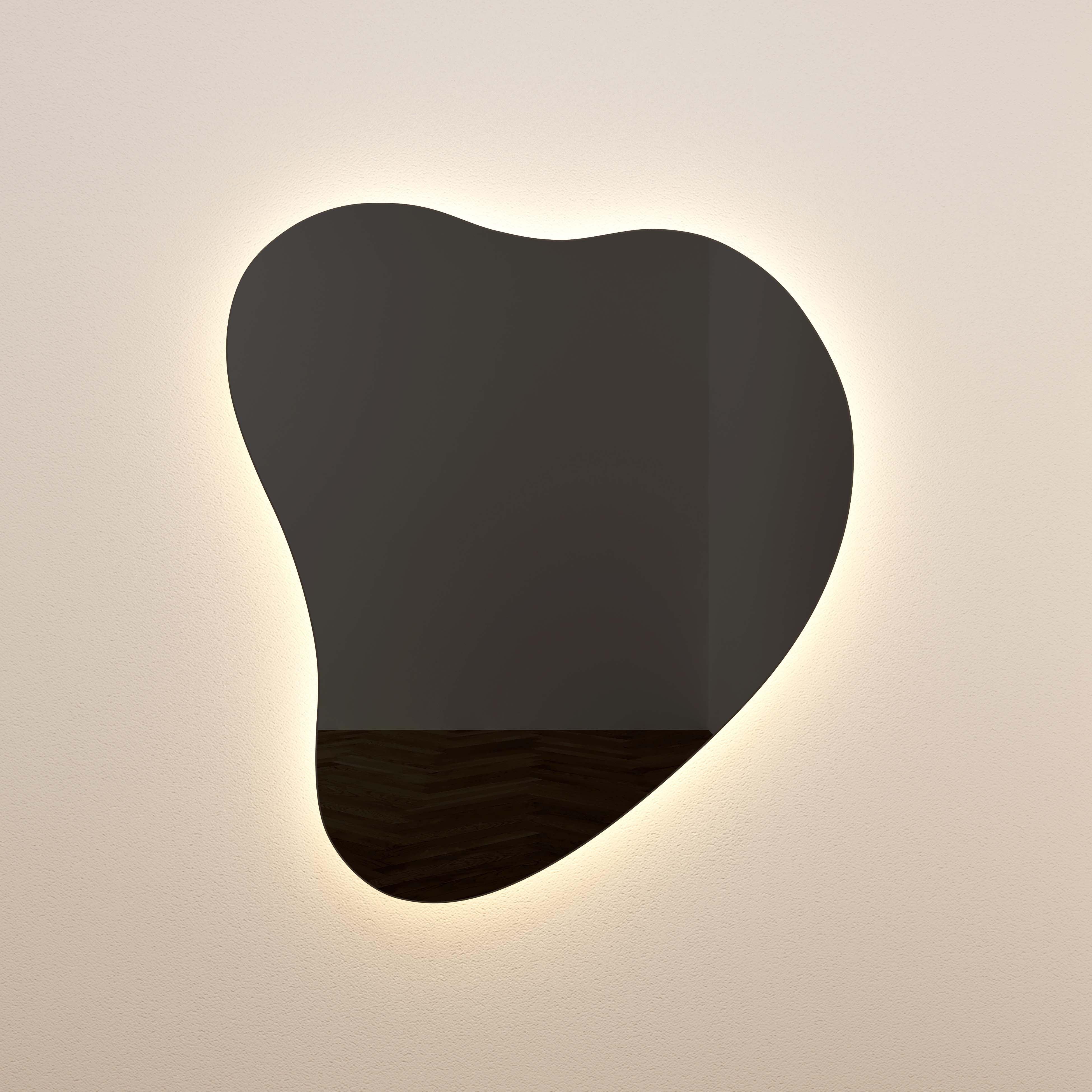 Phoebe LED Teardrop Black Tinted Wall Mirror - Remutear