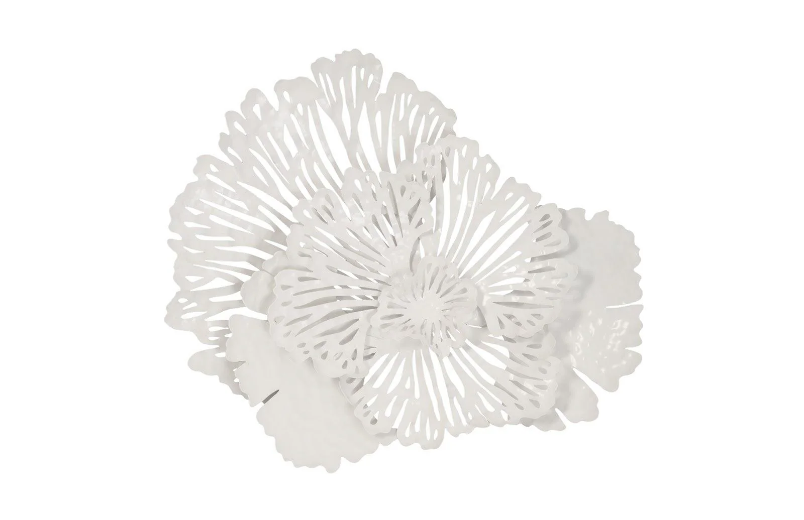 Flower Wall Art, Small, White, Metal - Remutear