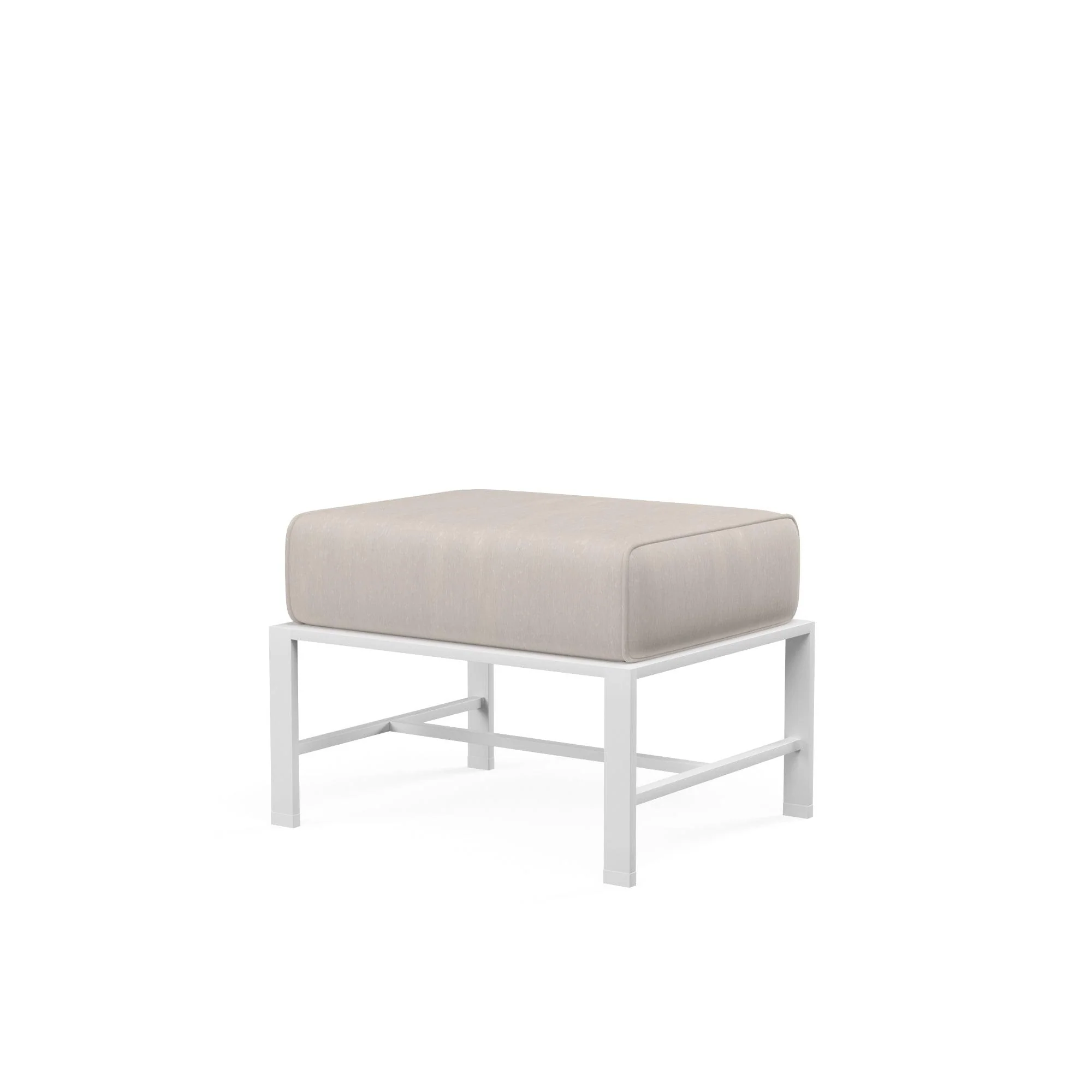 Bristol Ottoman in Canvas Flax w/ Self Welt - Remutear