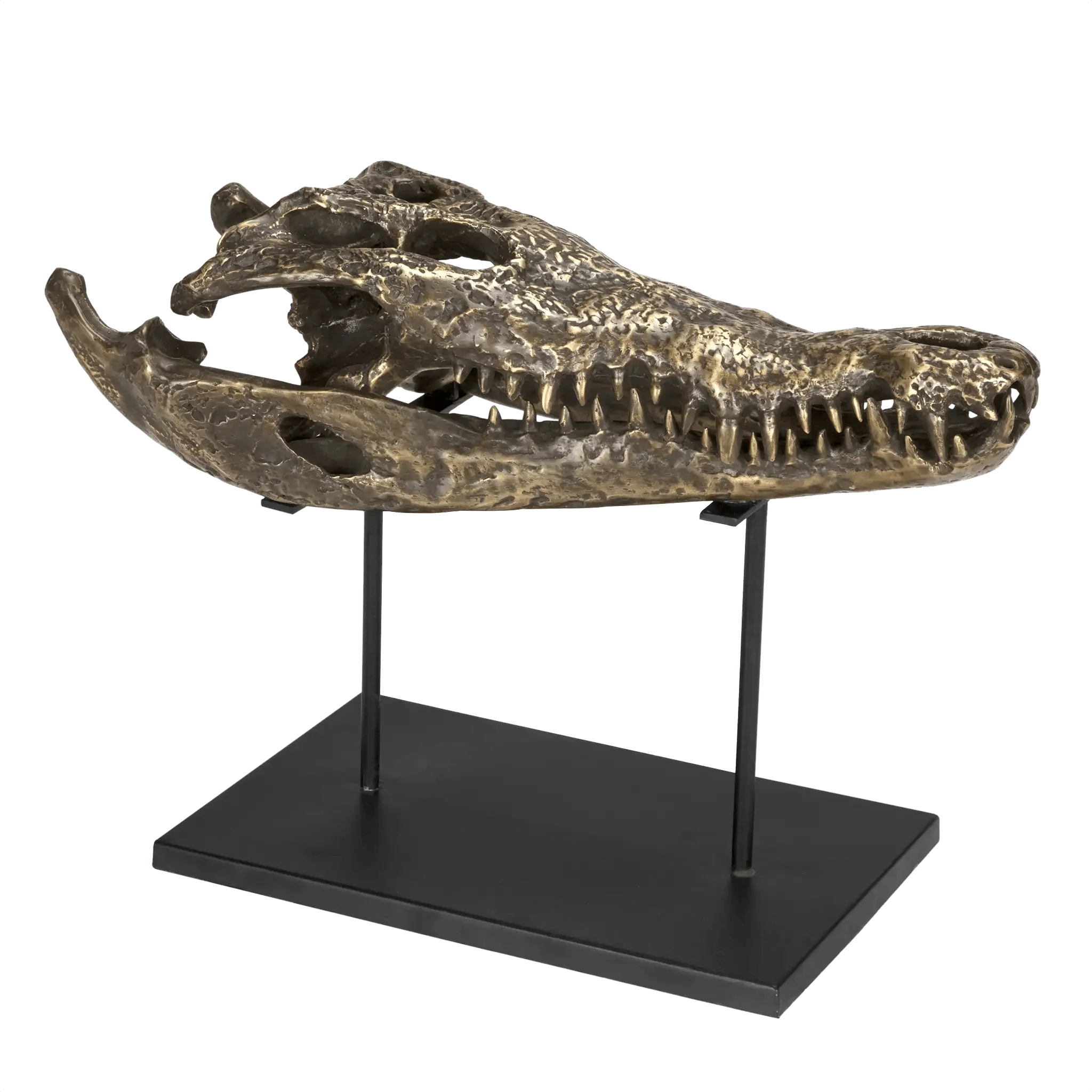 Brass Alligator On Stand, Large - Remutear
