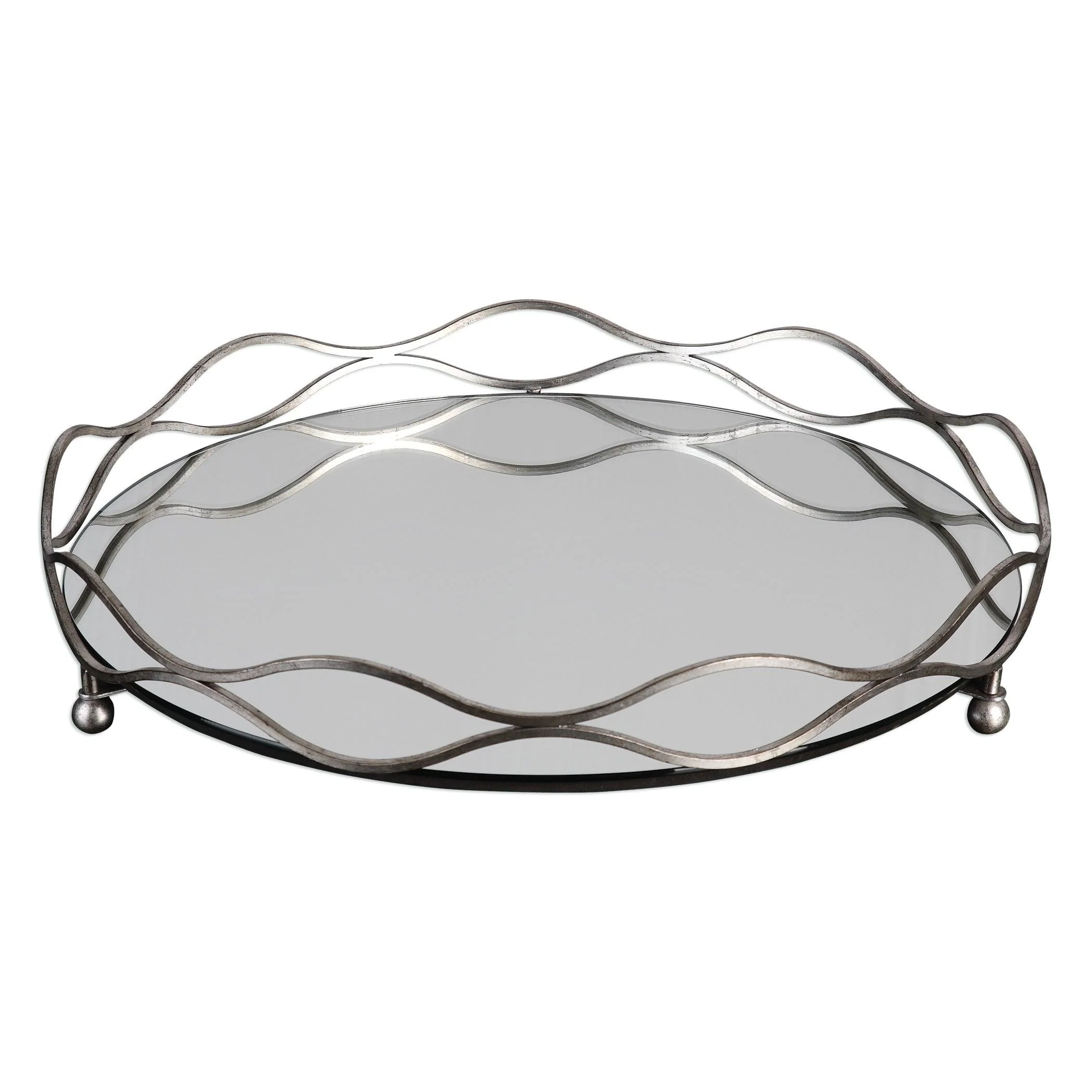 RACHELE MIRRORED SILVER TRAY - Remutear