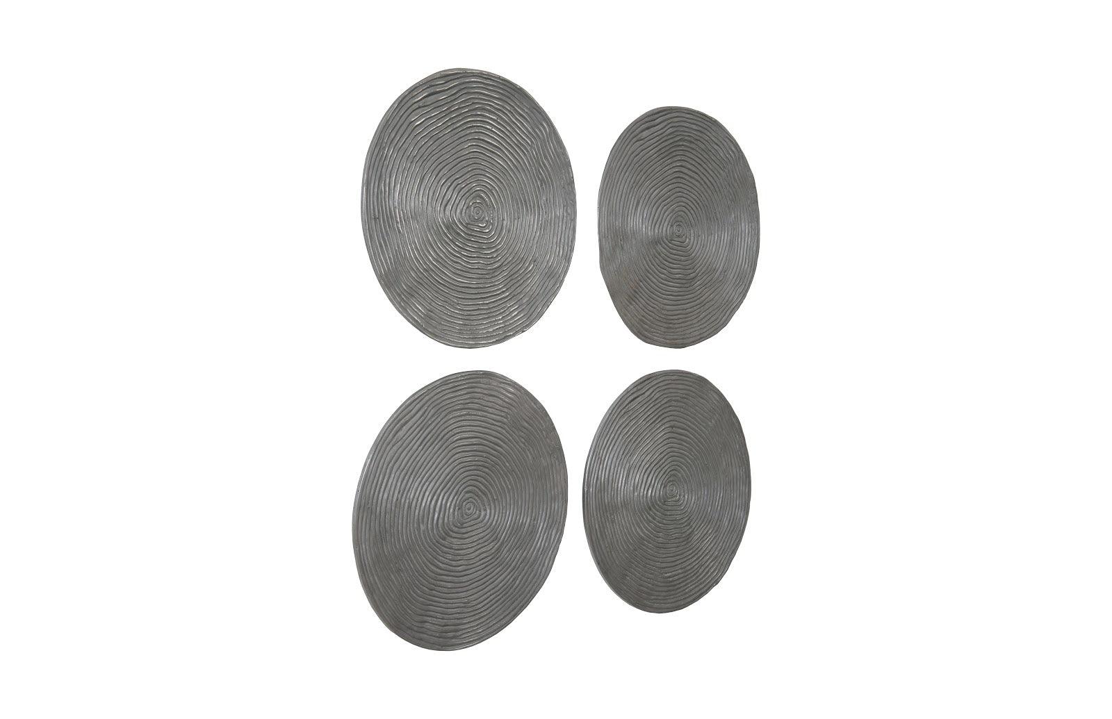Ripple Wall Disk, Set of 4, Resin, LG, Polished Aluminum - Remutear