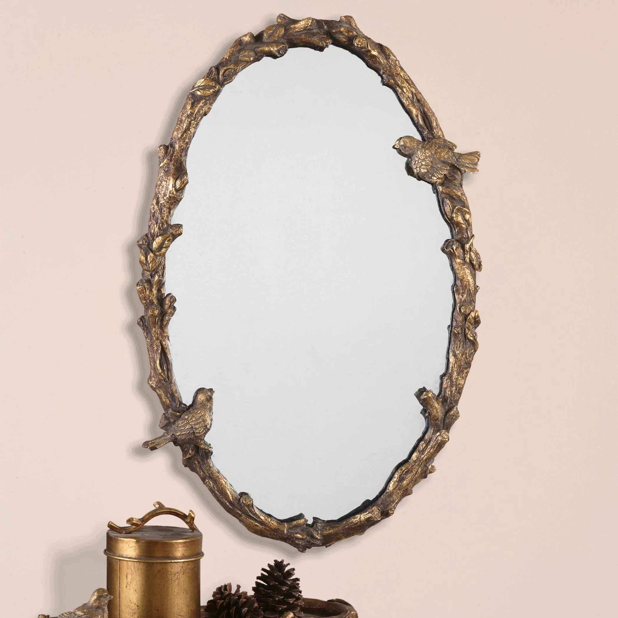 PAZA OVAL VINE GOLD MIRROR - Remutear