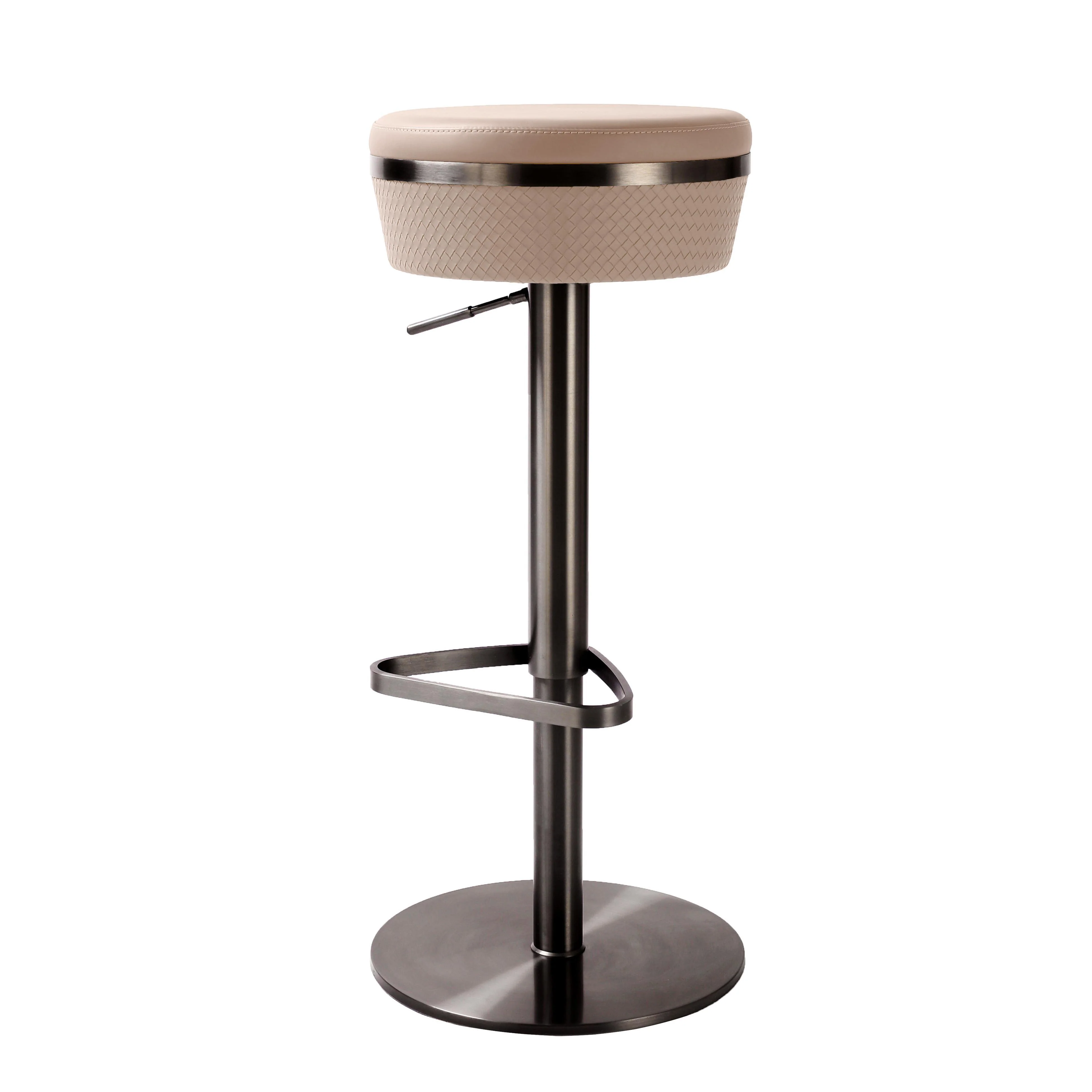Astro Cafe au Lait Woven Vegan Leather Adjustable Stool - Remutear