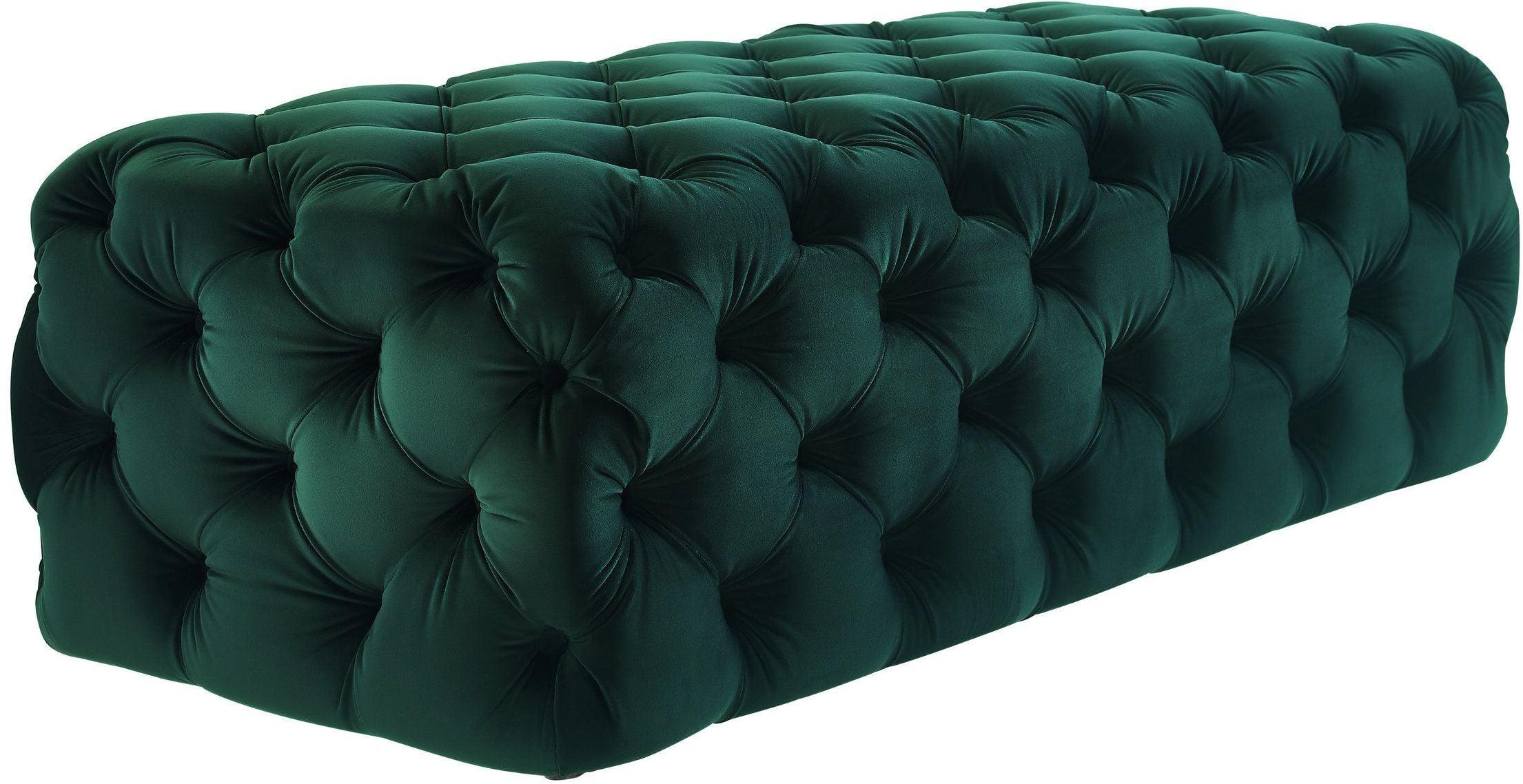 Kaylee Green Velvet Ottoman - Remutear