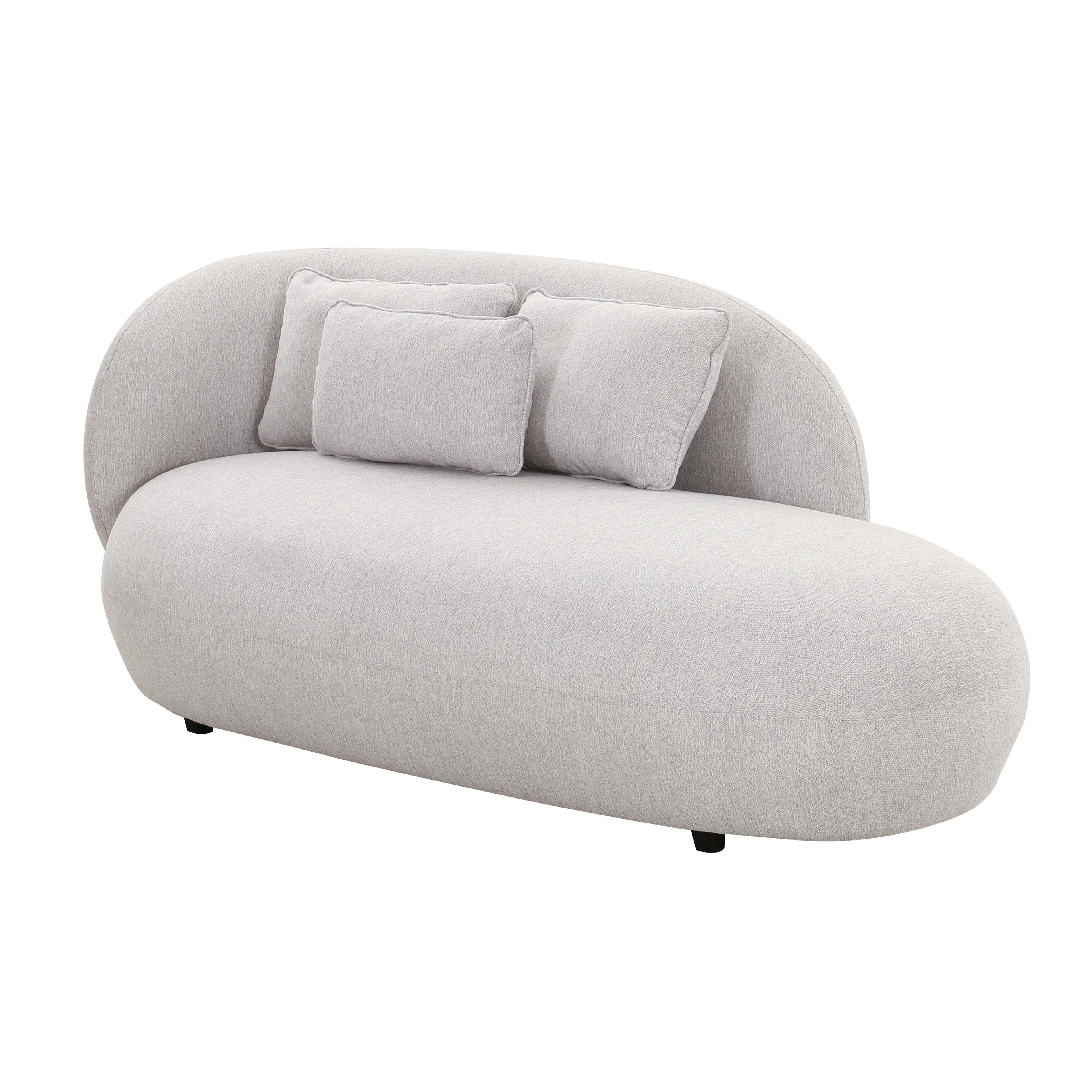 Galet Grey Velvet Chaise - Remutear