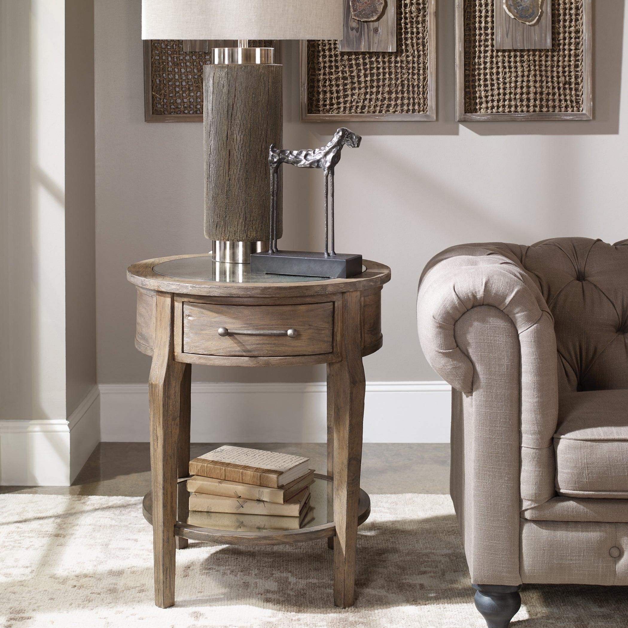 Raelynn Wood Lamp Table - Remutear