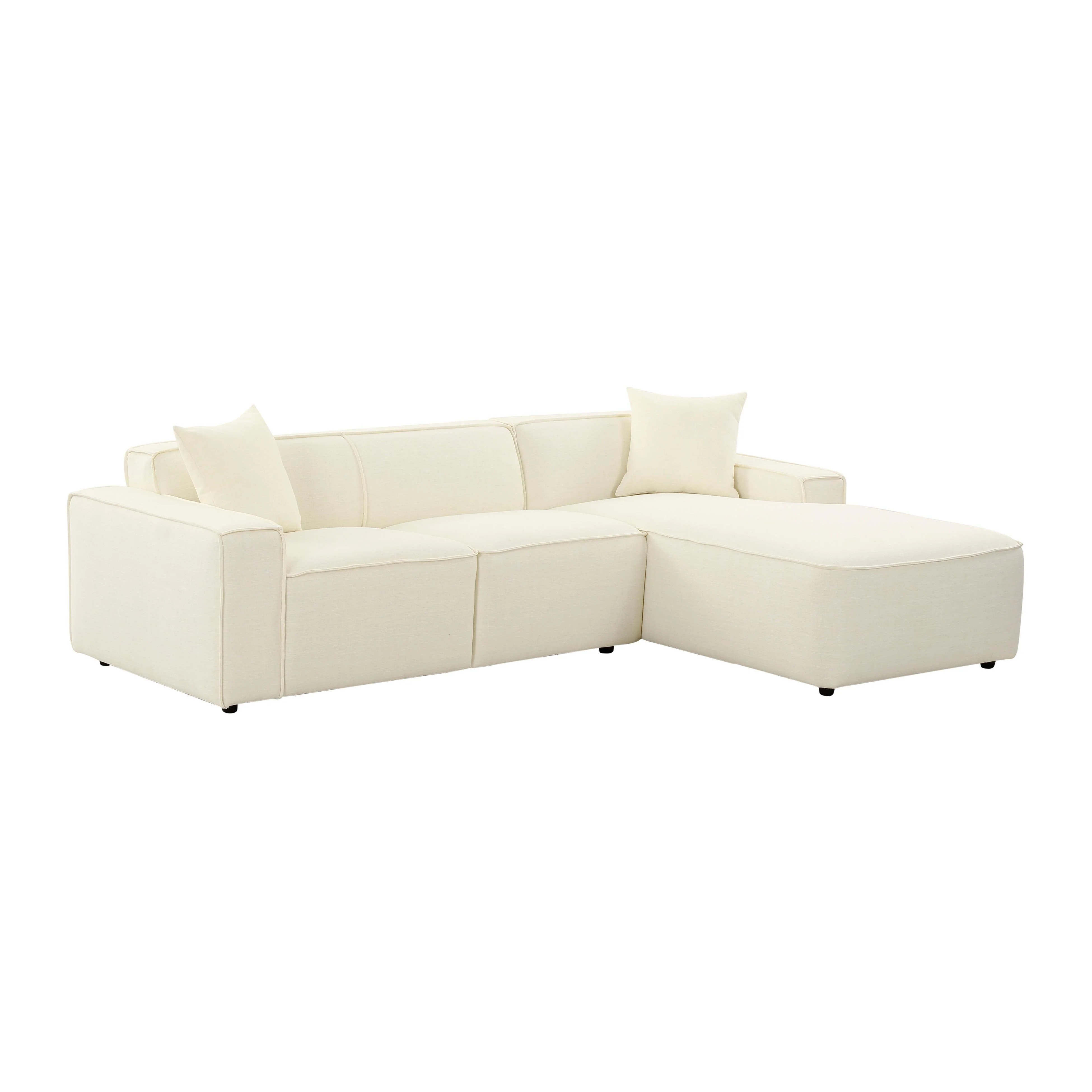Olafur Cream Linen Sectional - RAF - Remutear