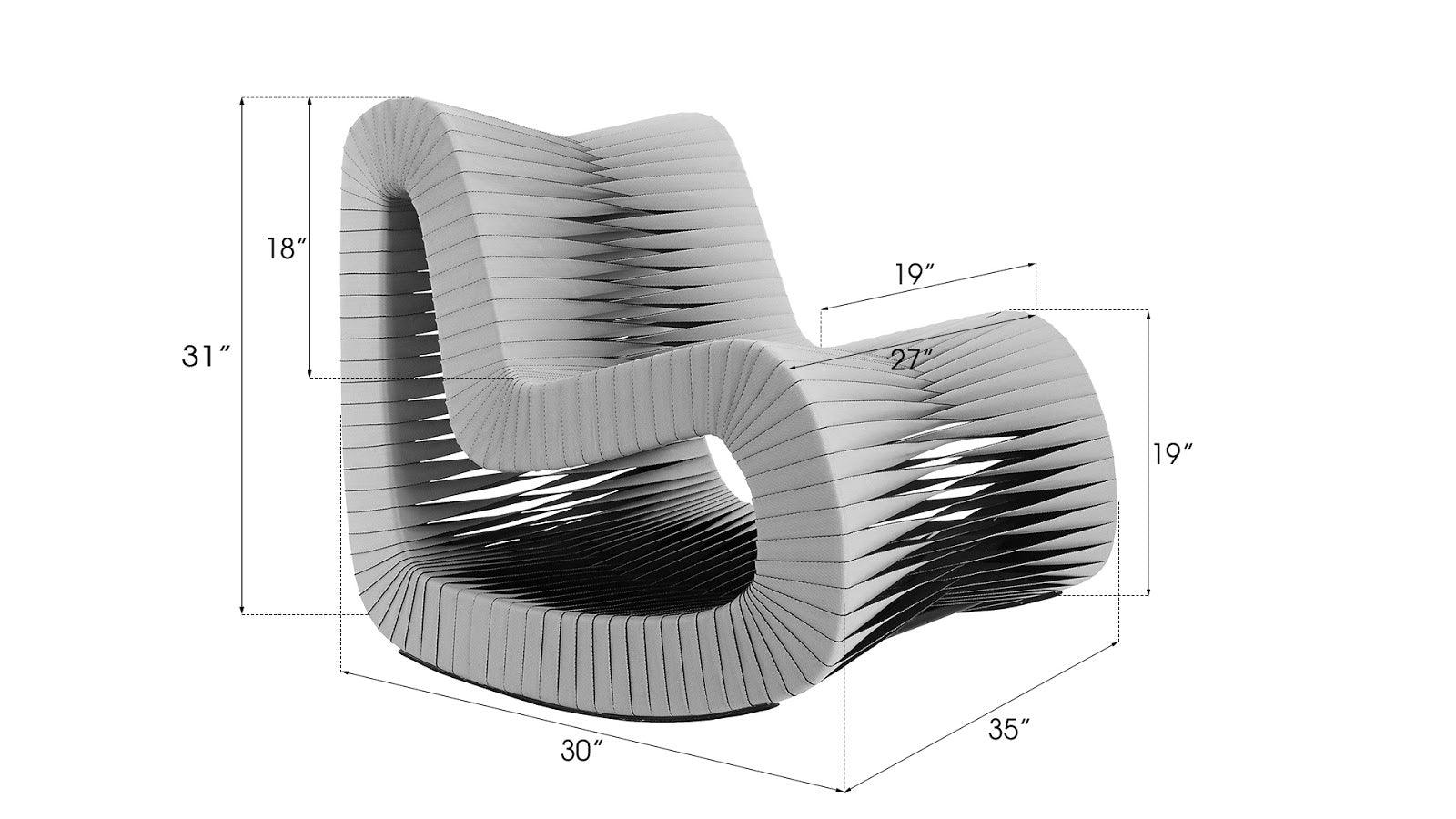 Seat Belt Rocking Chair, Gray/Black - Remutear