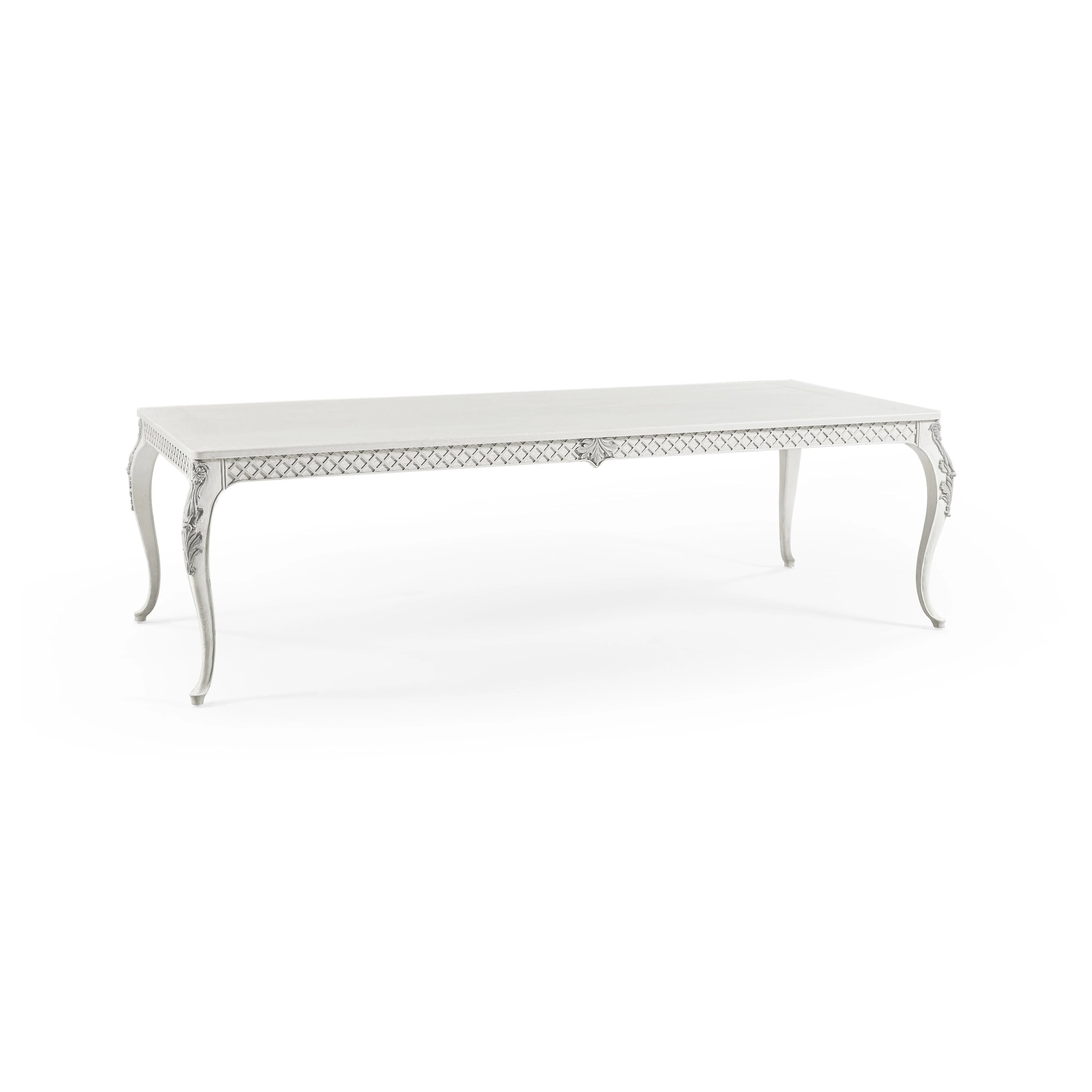 White Inversion Lattice Leg Dining Table - Remutear