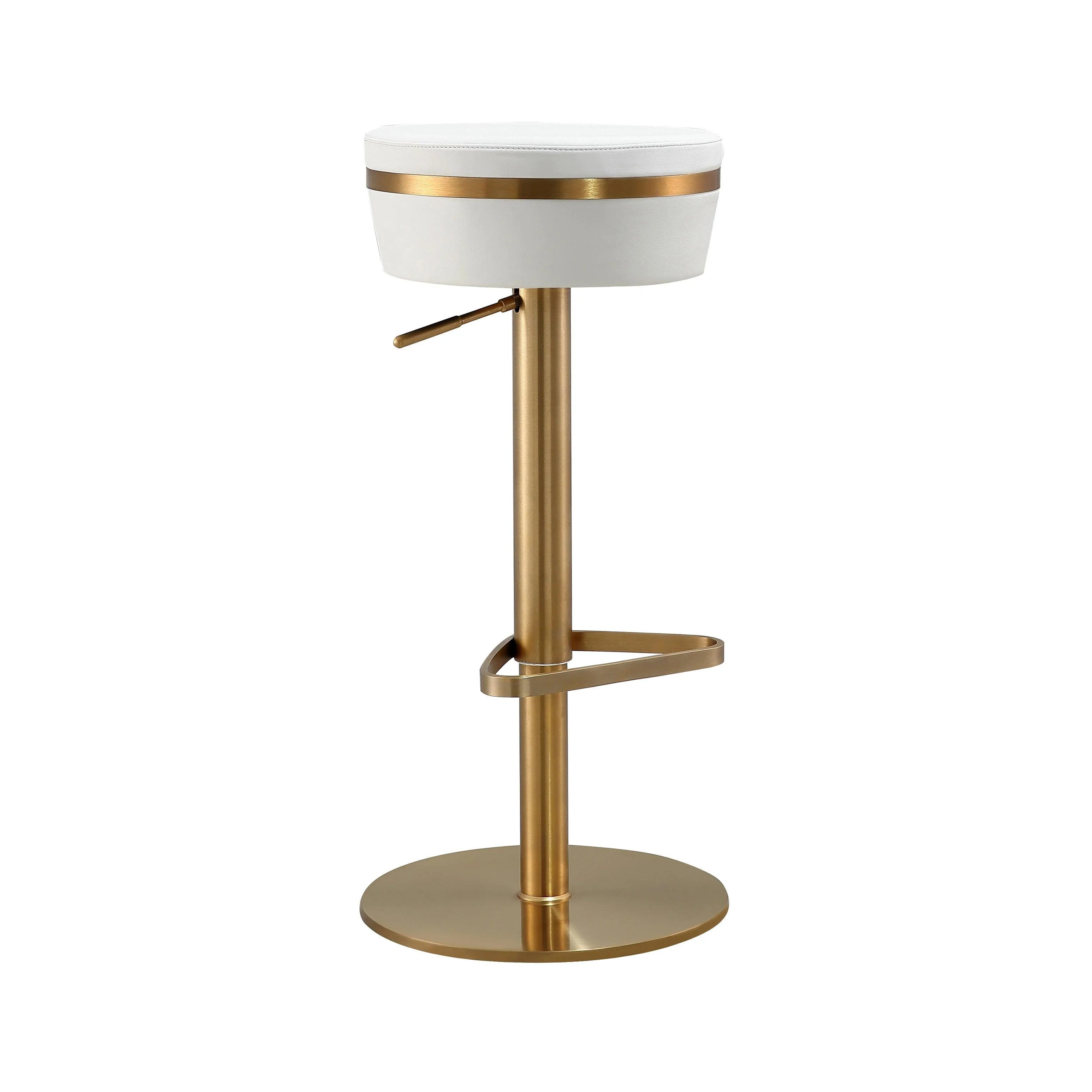 Astro White and Gold Adjustable Stool - Remutear